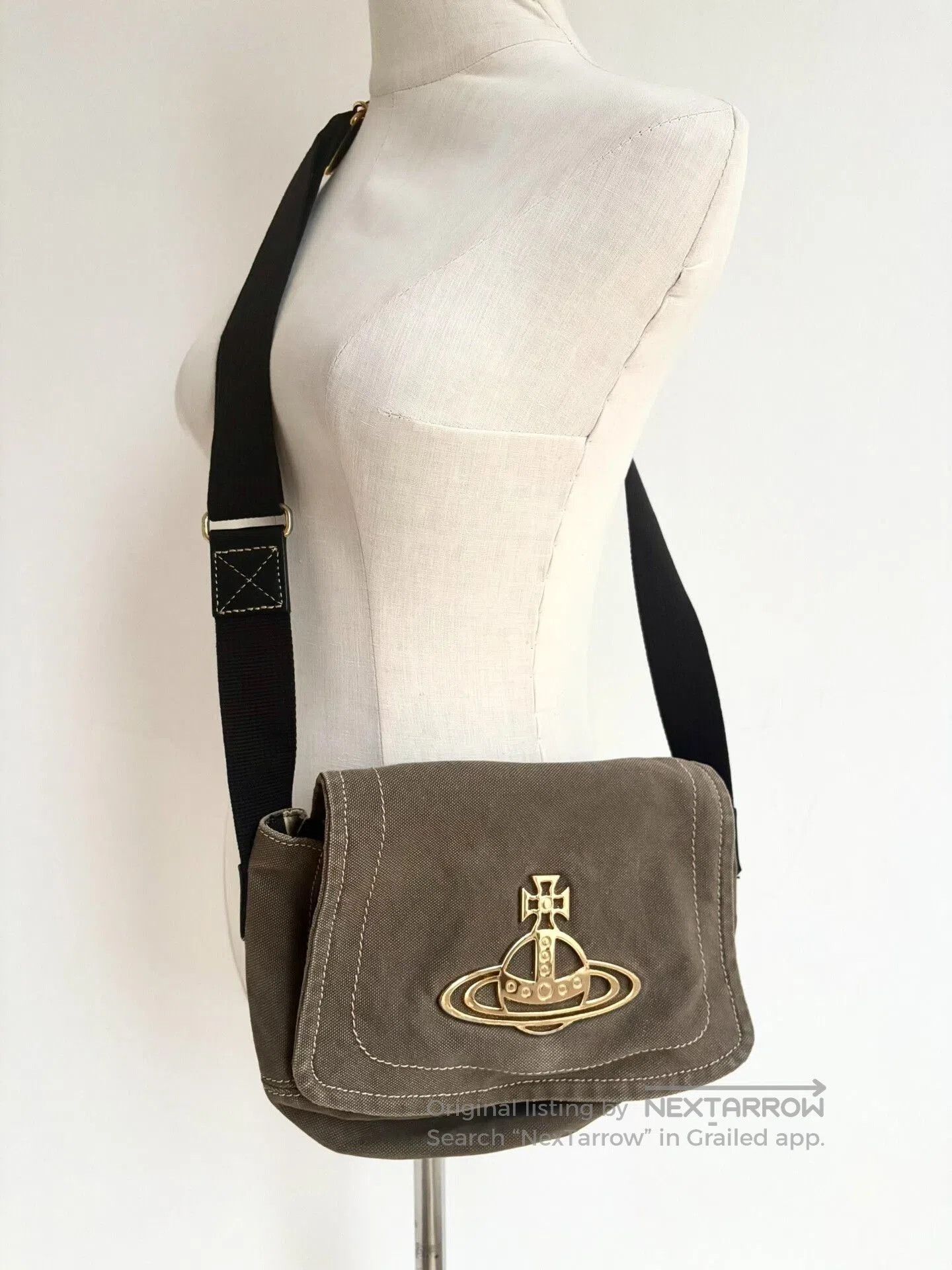 Vivienne Westwood Vivienne Westwood Olive Green Canvas Bag. Size ONE SIZE - 1 Thumbnail