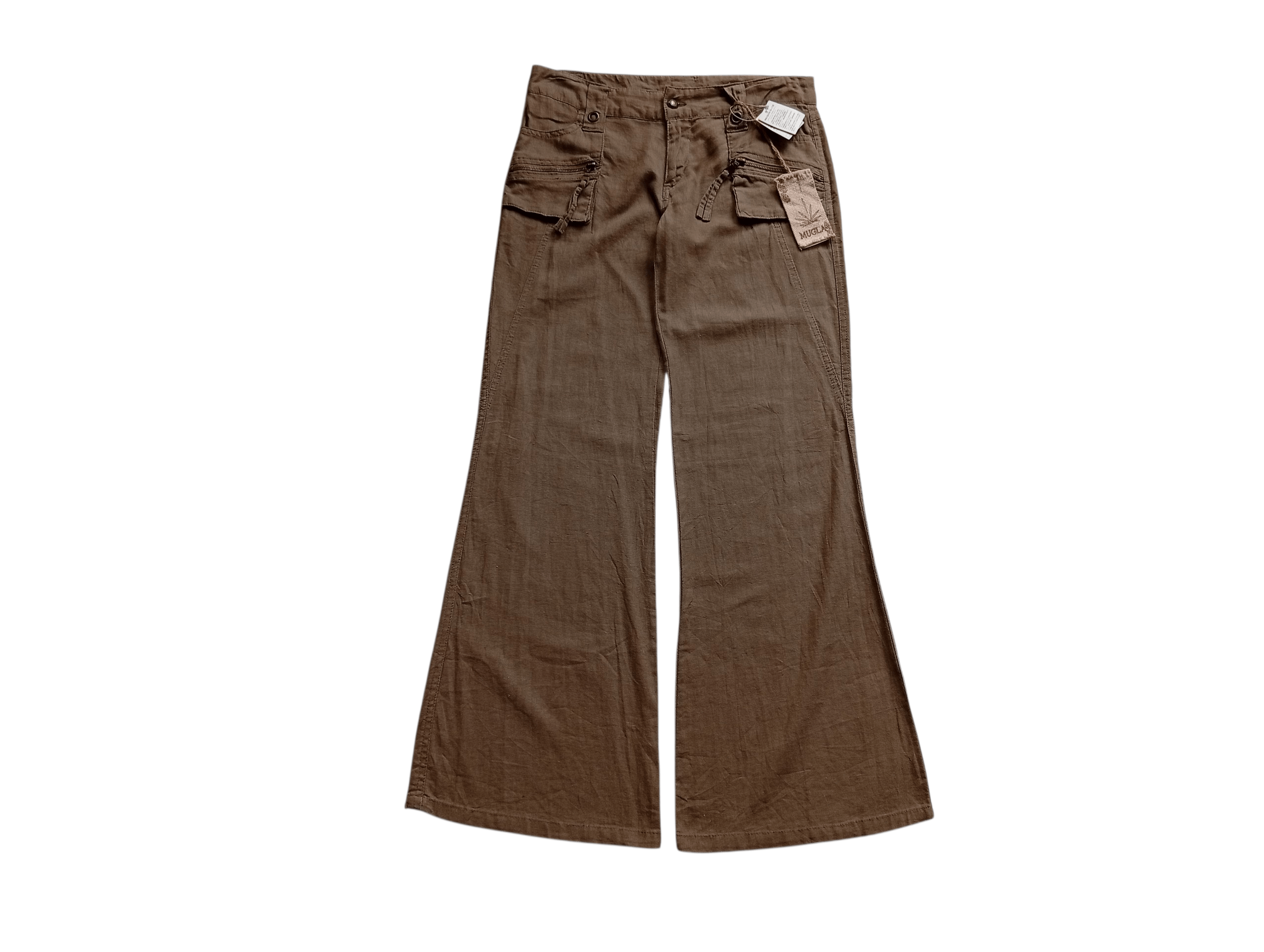 Japanese Brand MUGLA linen flare pants Size US 29 - 1 Thumbnail