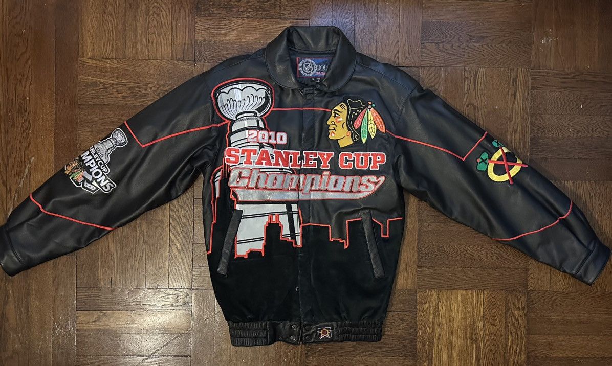 Jeff Hamilton LASTDROP Vtg Jeff Hamilton Chicago Blackhawks Leather Jacket Size US S / EU 44-46 / 1 - 12 Thumbnail