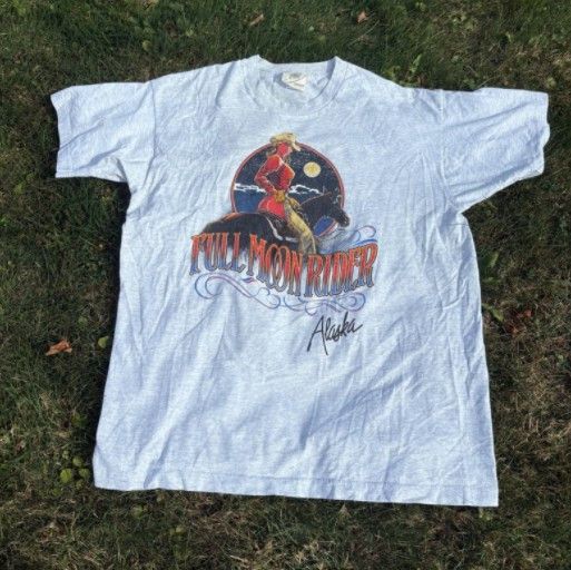 Other Vtg Full Moon Rider Alaska Buffalo Fruit Loom Single Stitch Size US XL / EU 56 / 4 - 1 Thumbnail