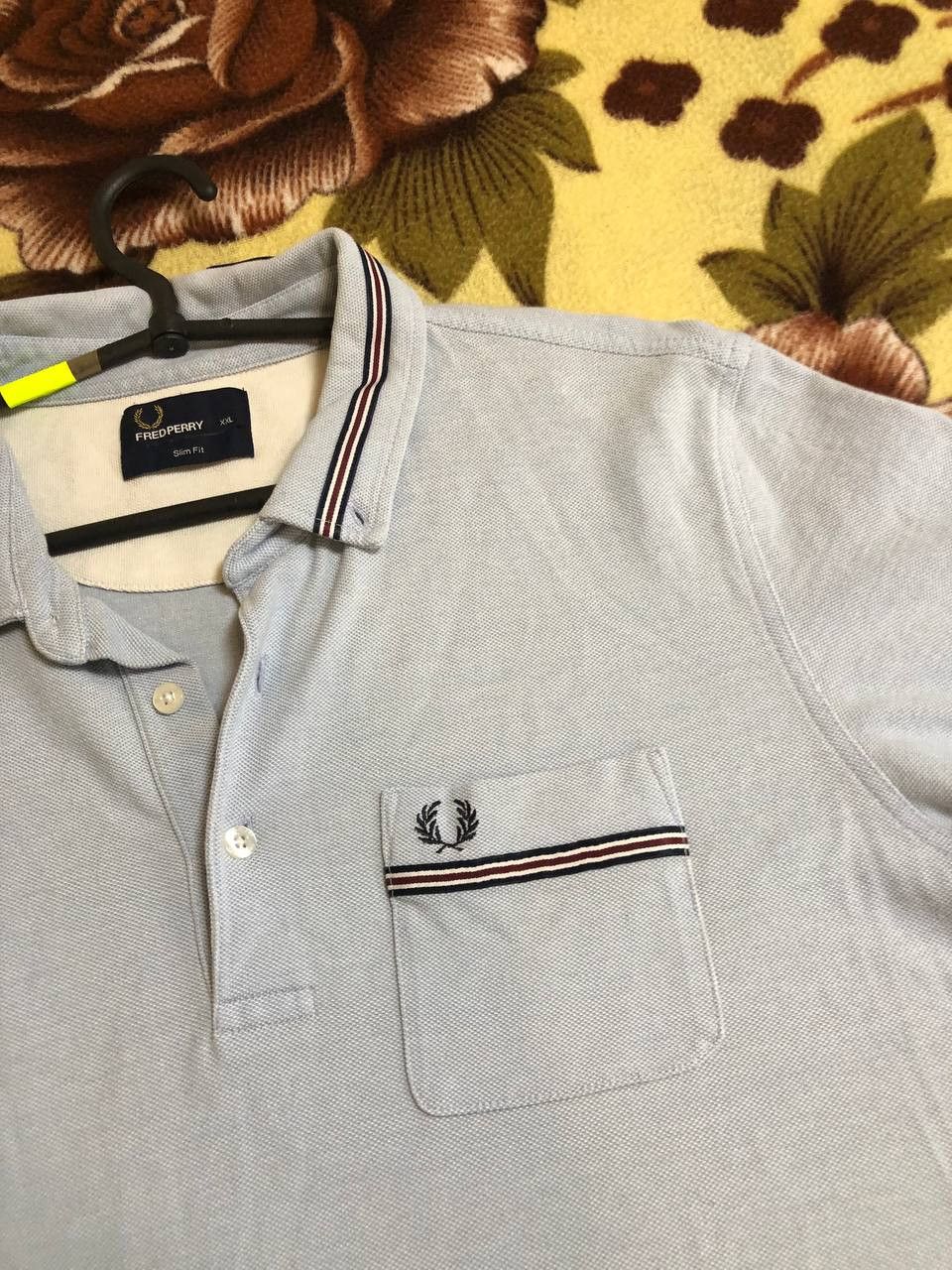 Fred Perry Fred Perry Slim Fit Blue Polo Shirt Ribbon Pocket Mod Size US XXL / EU 58 / 5 - 11 Thumbnail