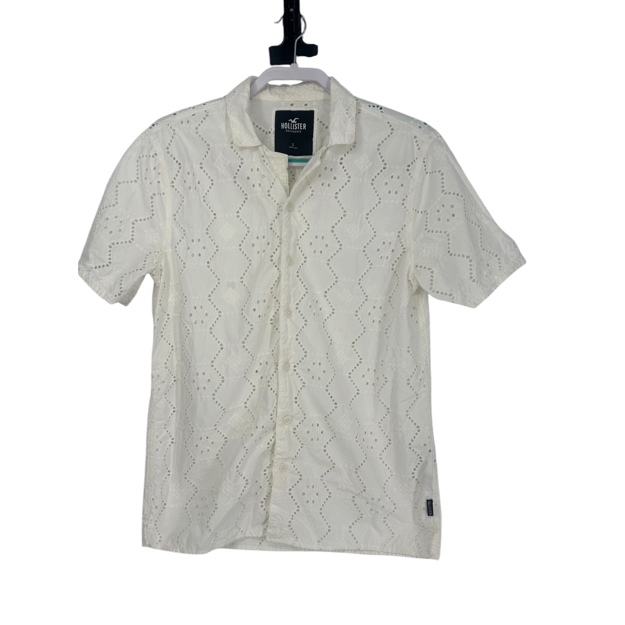 Hollister Hollister Shirt - White Eyelet Button-Up - Size Small Size US S / EU 44-46 / 1 - 1 Thumbnail