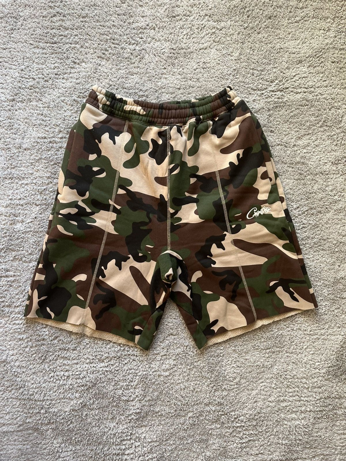Corteiz Corteiz HMP Raw Hem Shorts Camo | Grailed