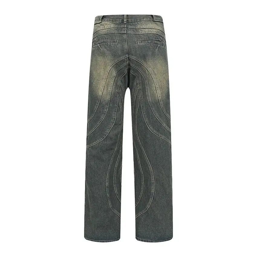 Designer × Japanese Brand Faded Y2K Dirty Grunge Hip Hop Baggy Jeans Size US 33 - 4 Thumbnail