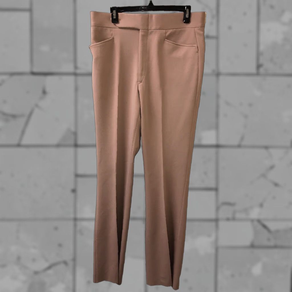 Vintage Mens Beige Soft Polyester Pleated Dress Pants Size 34 UNHEMMED New Size US 34 / EU 50 - 1 Thumbnail
