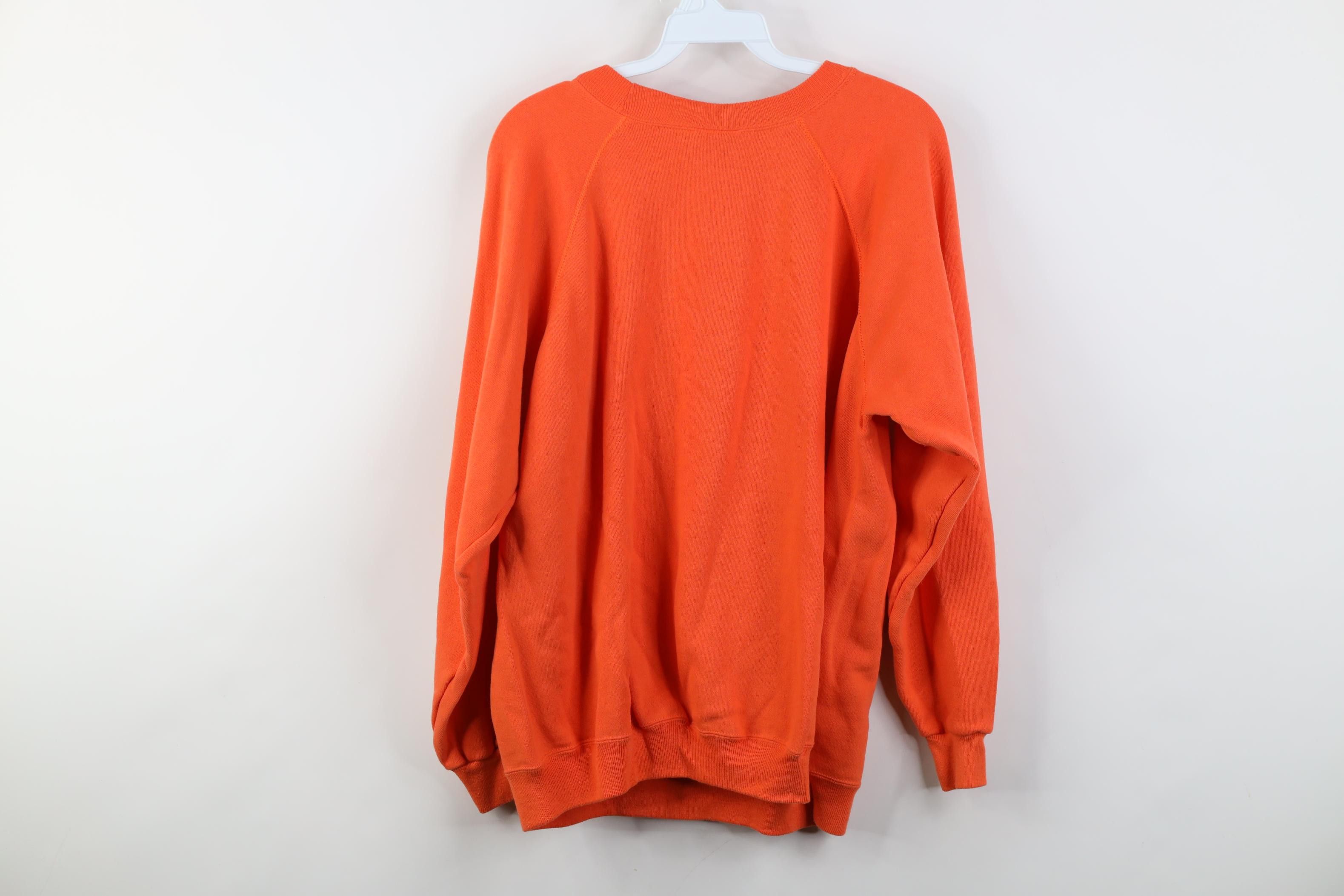Vintage Vintage 90s Streetwear Blank Crewneck Sweatshirt Orange USA Size XL / US 12-14 / IT 48-50 - 8 Thumbnail