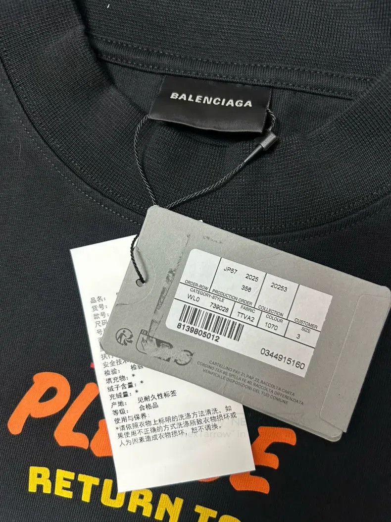 Balenciaga Balenciaga Front Embroidered Rainbow Letter Logo Short Sle Size US L / EU 52-54 / 3 - 4 Thumbnail