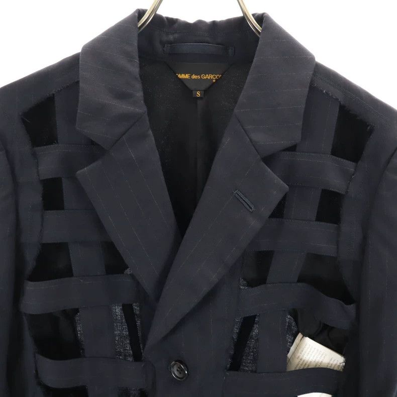 Comme des Garcons Comme Des Garcons Black Retro Cutout Stripe Design Suit Size S / US 4 / IT 40 - 7 Thumbnail