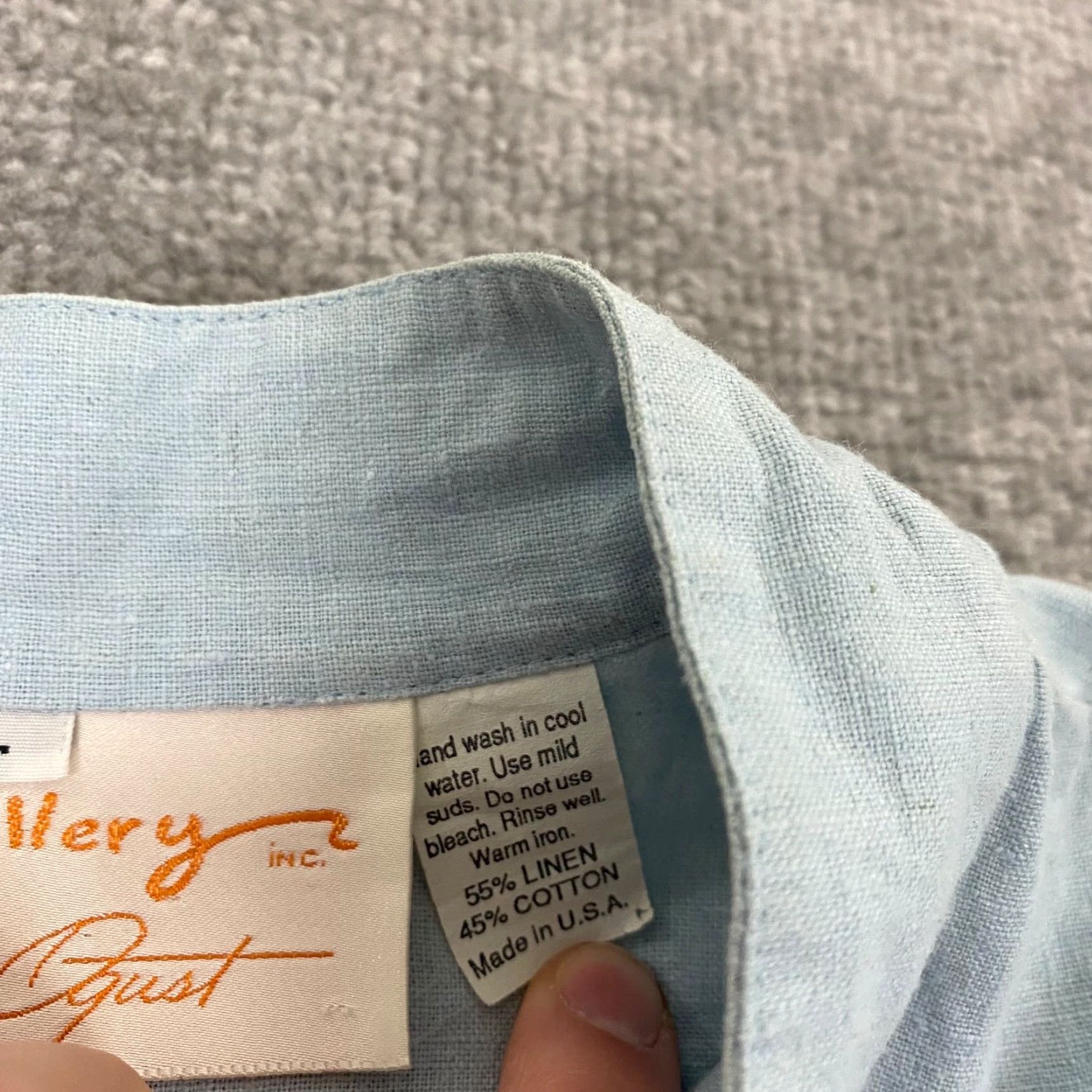 Vintage Penthouse Gallery Top Womens Large Blue Hook & Loop Linen Tunic 3/4 Catherine O. Size L / US 10 / IT 46 - 3 Thumbnail