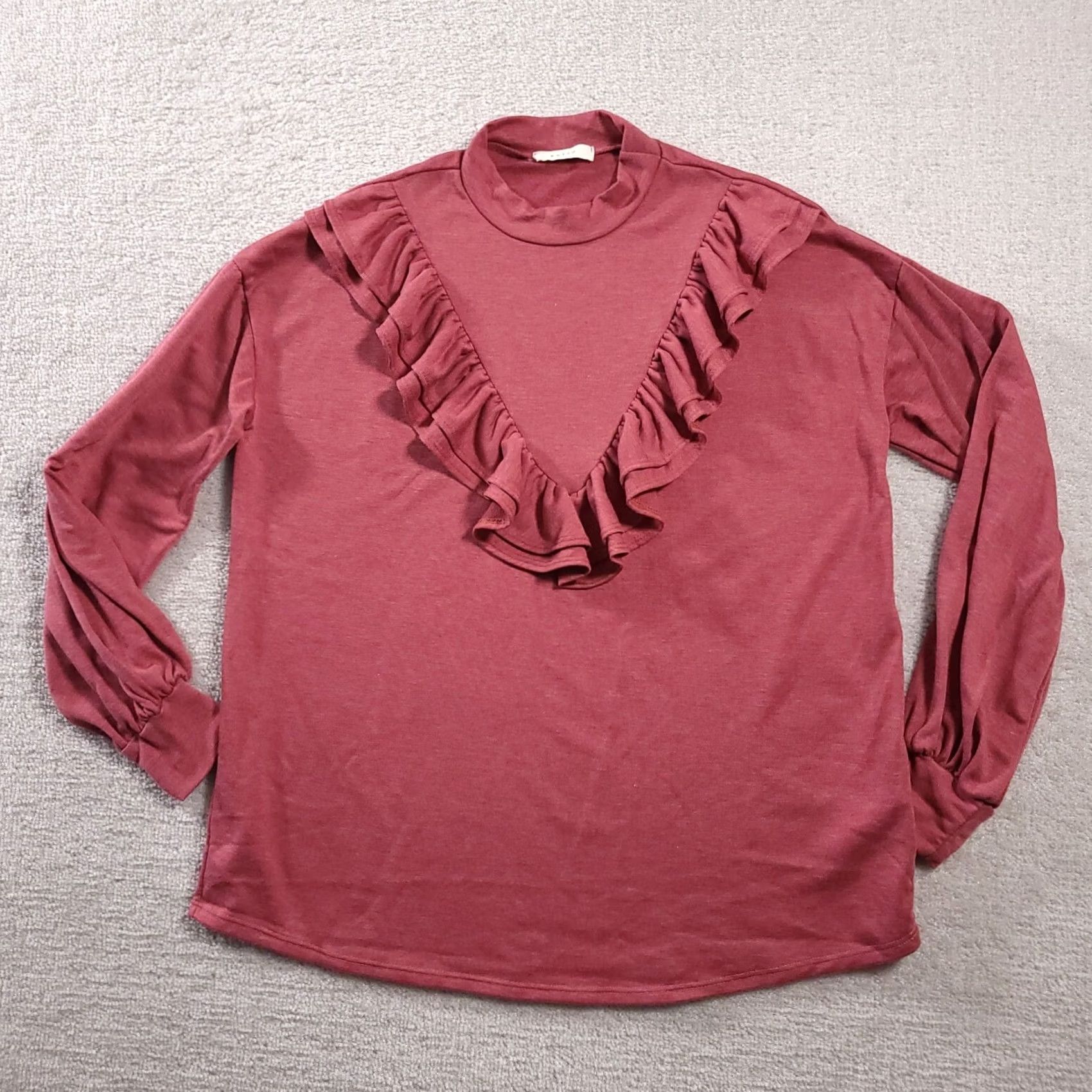 Pinko VINTAGE Entro Shirt Womens Small Pink Long Sleeve Stretch Mock Neck Pullover USA Made Bohemian Size S / US 4 / IT 40 - 2 Thumbnail