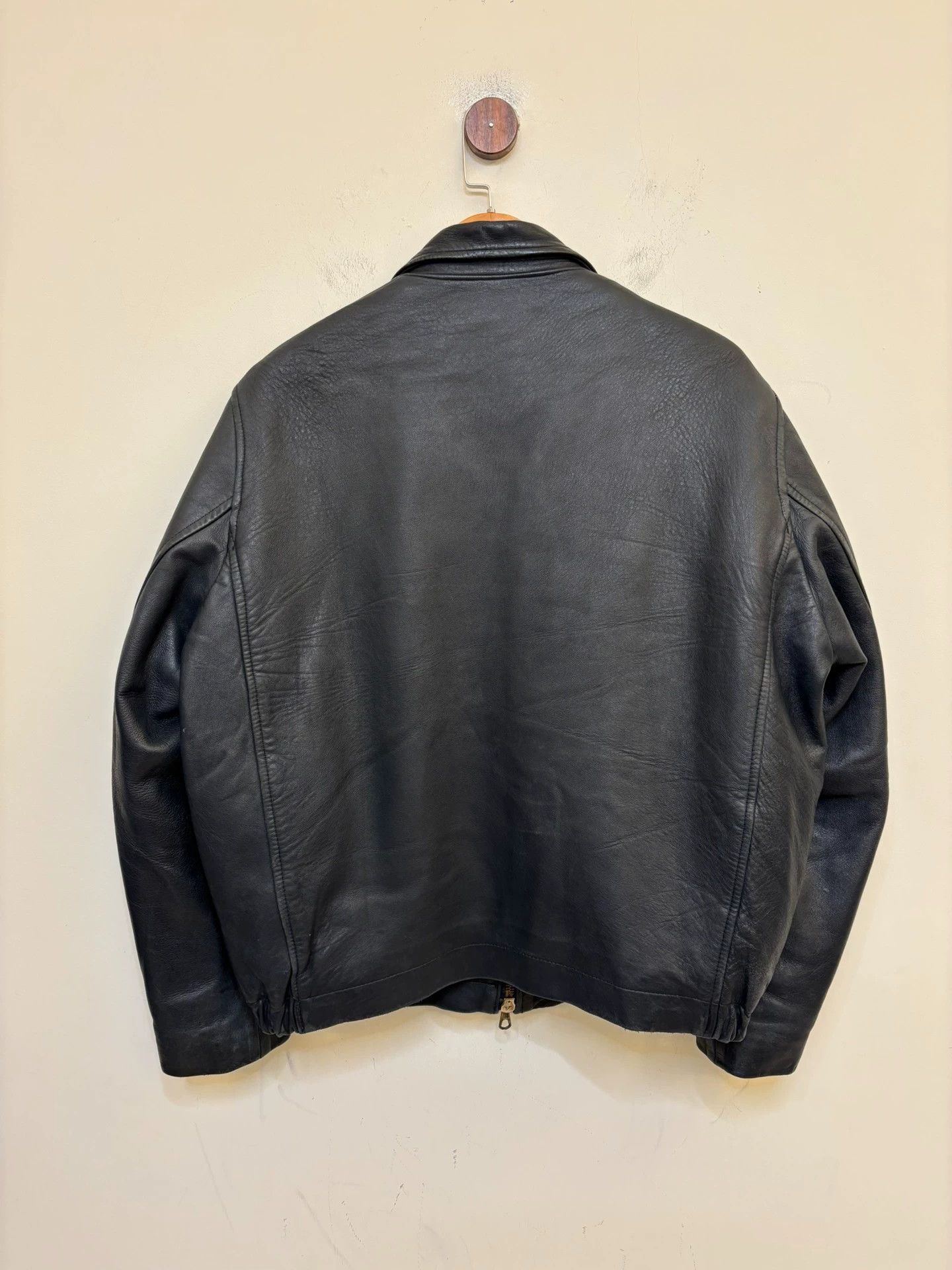Vintage Vintage 80s French Pilot Calfskin Leather - Midnight Blue Size US XL / EU 56 / 4 - 9 Thumbnail