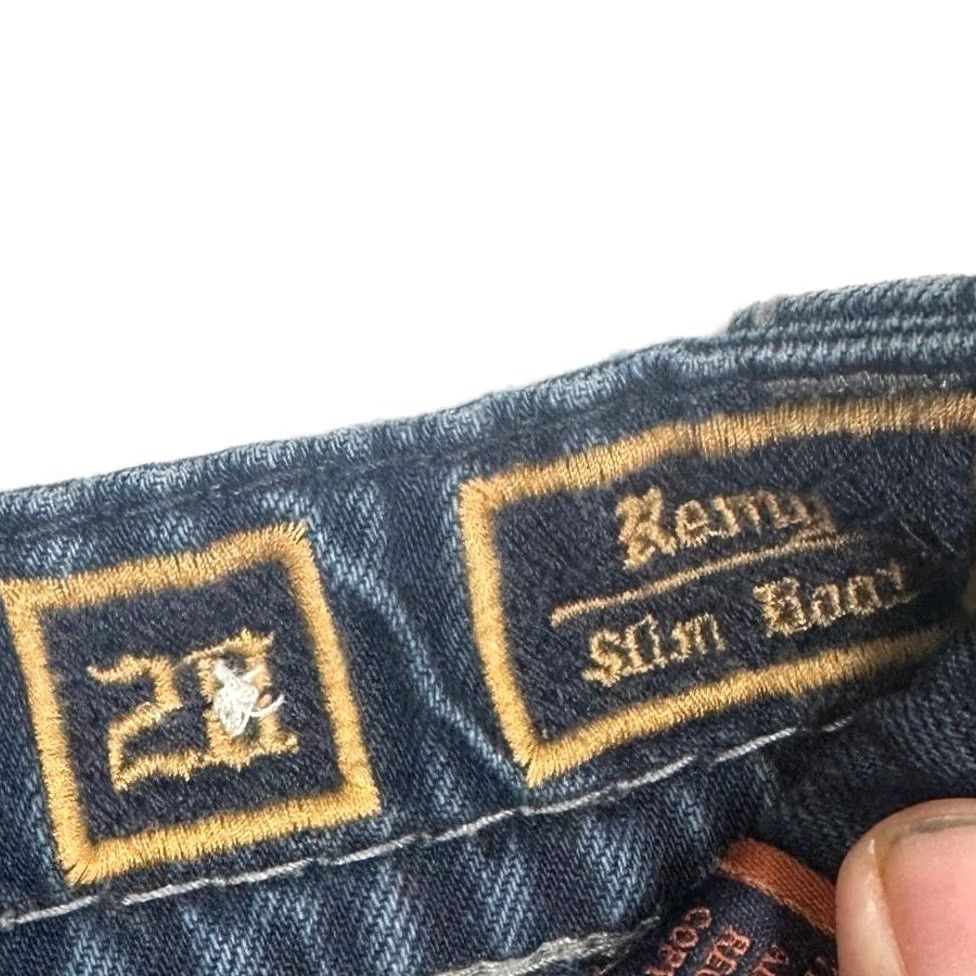Vintage Rock Revival Jeans Bootcut Womens Rhinestone Embroidered Denim Size 28 Blue 5-Pocket Slim Rise Mid Inseam 36 Size 28" / US 6 / IT 42 - 6 Thumbnail