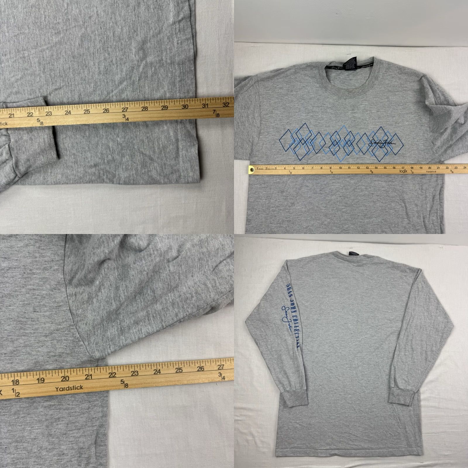 Sean John VINTAGE Sean John Long Sleeve T Shirt Adult L Gray Cotton Hip Hop 90s Y2K Mens Size US L / EU 52-54 / 3 - 8 Thumbnail