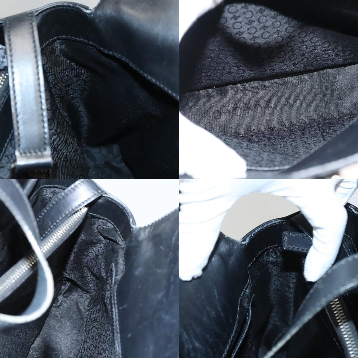 Celine CELINE C Macadam Canvas Hand Bag Black Silver Size ONE SIZE - 12 Thumbnail