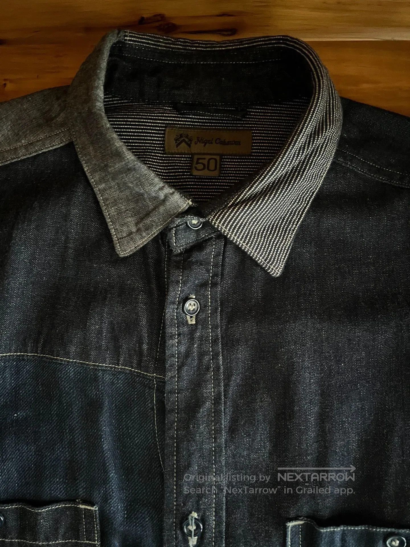 Nigel Cabourn Nigel Cabourn Indigo Patchwork Workwear Shirt. Size US M / EU 48-50 / 2 - 9 Thumbnail