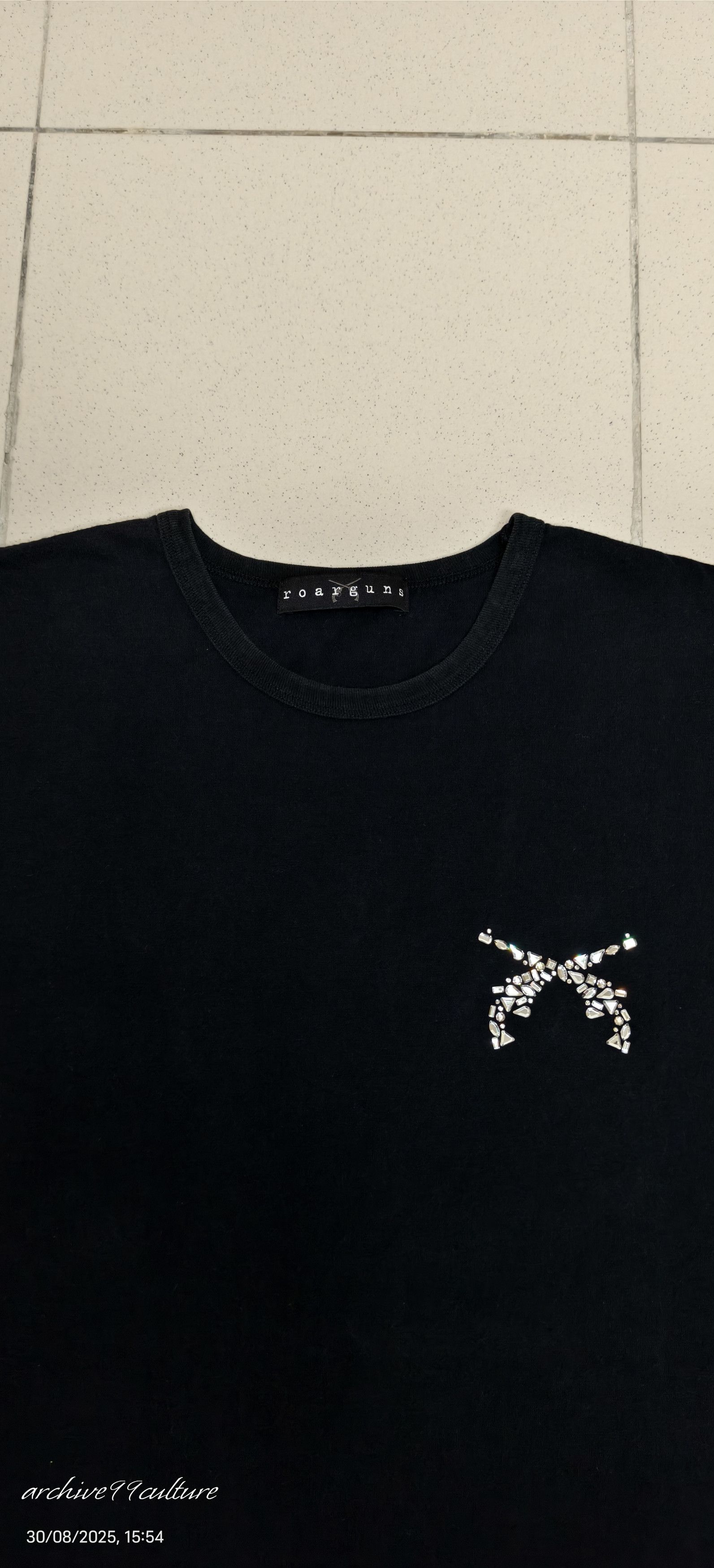 roarguns Archive FW2000 Roarguns Swarovski crystal logo's t shirt Size US L / EU 52-54 / 3 - 12 Thumbnail