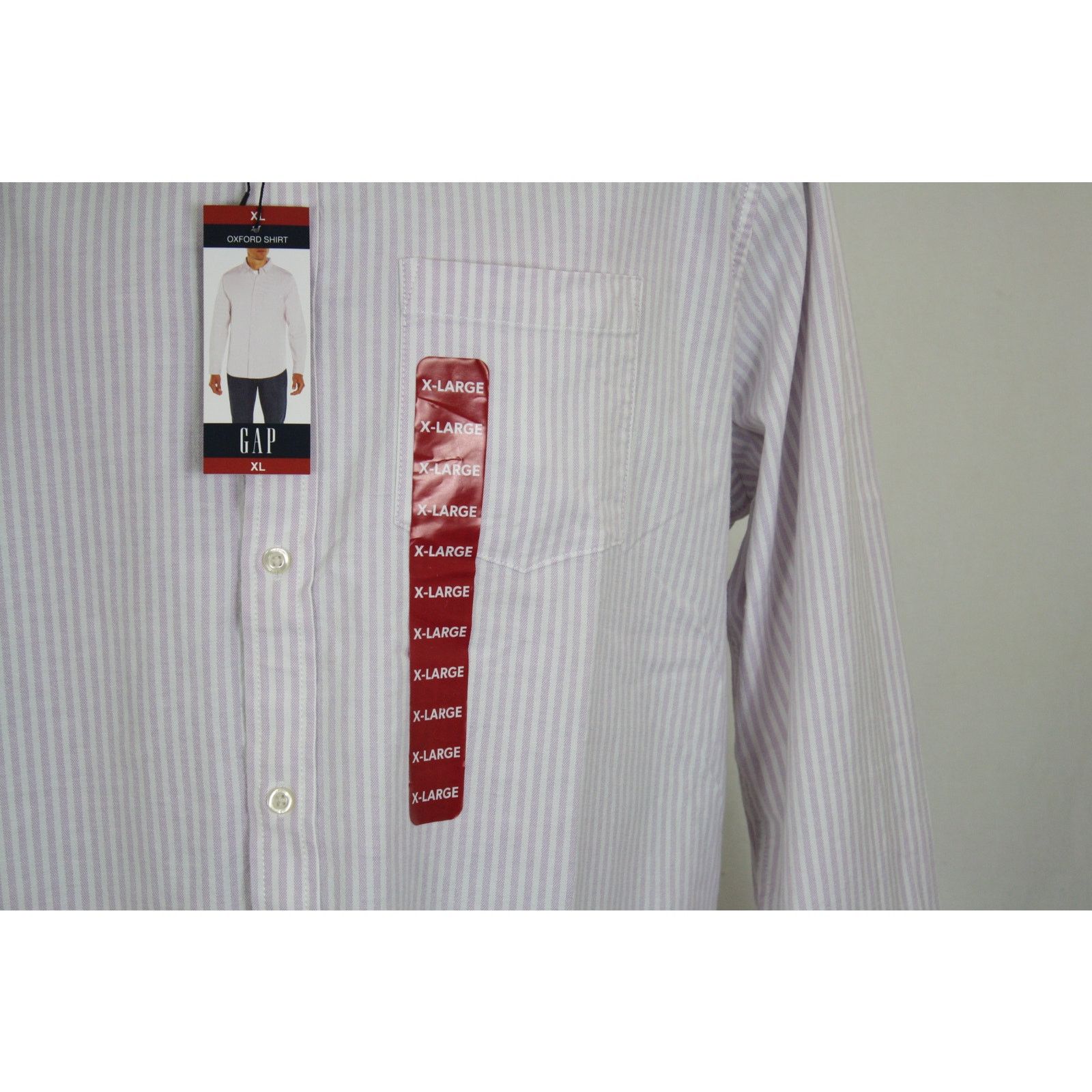 Gap Vintage 90s GAP Pink & White Striped Oxford Button Up Shirt Size US XL / EU 56 / 4 - 3 Thumbnail