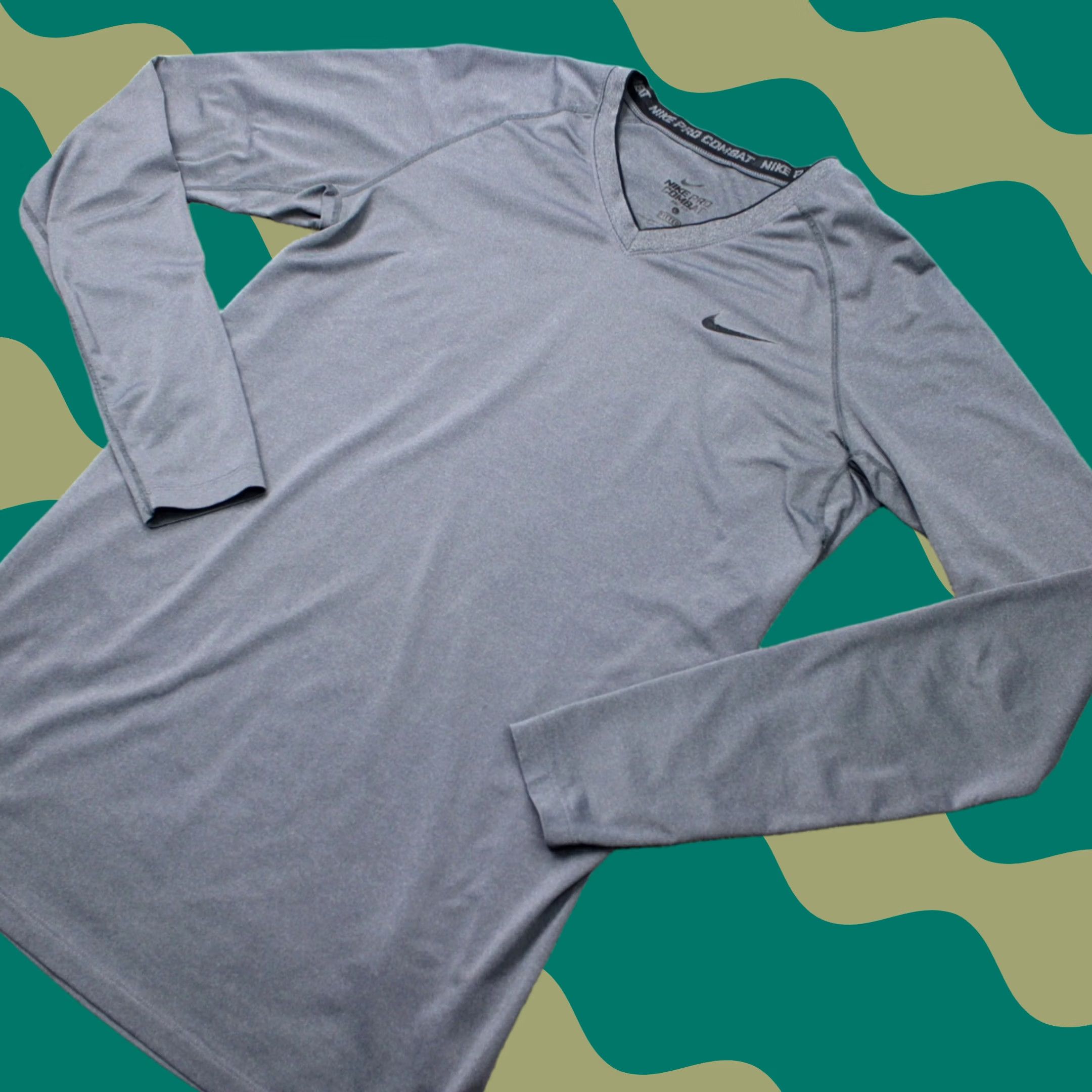 Nike Nike Pro Combat Shirt Mens Large Gray Dri-Fit Long Sleeve Gym Workout Shirt Size US L / EU 52-54 / 3 - 1 Thumbnail
