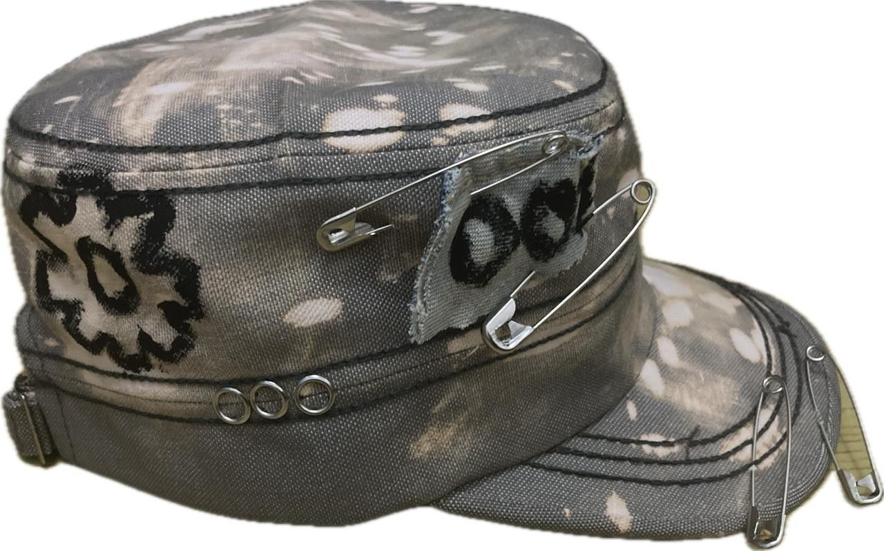 Other Distressed Safety Pin Cadet Cap - Reworked Custom 1of1 Size ONE SIZE - 4 Thumbnail