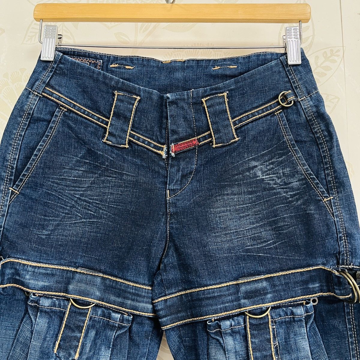 Marithe + Francois Girbaud Spectacular MFG Flared Bondage Heavy Denim Jeans Size US 30 / EU 46 - 21 Thumbnail