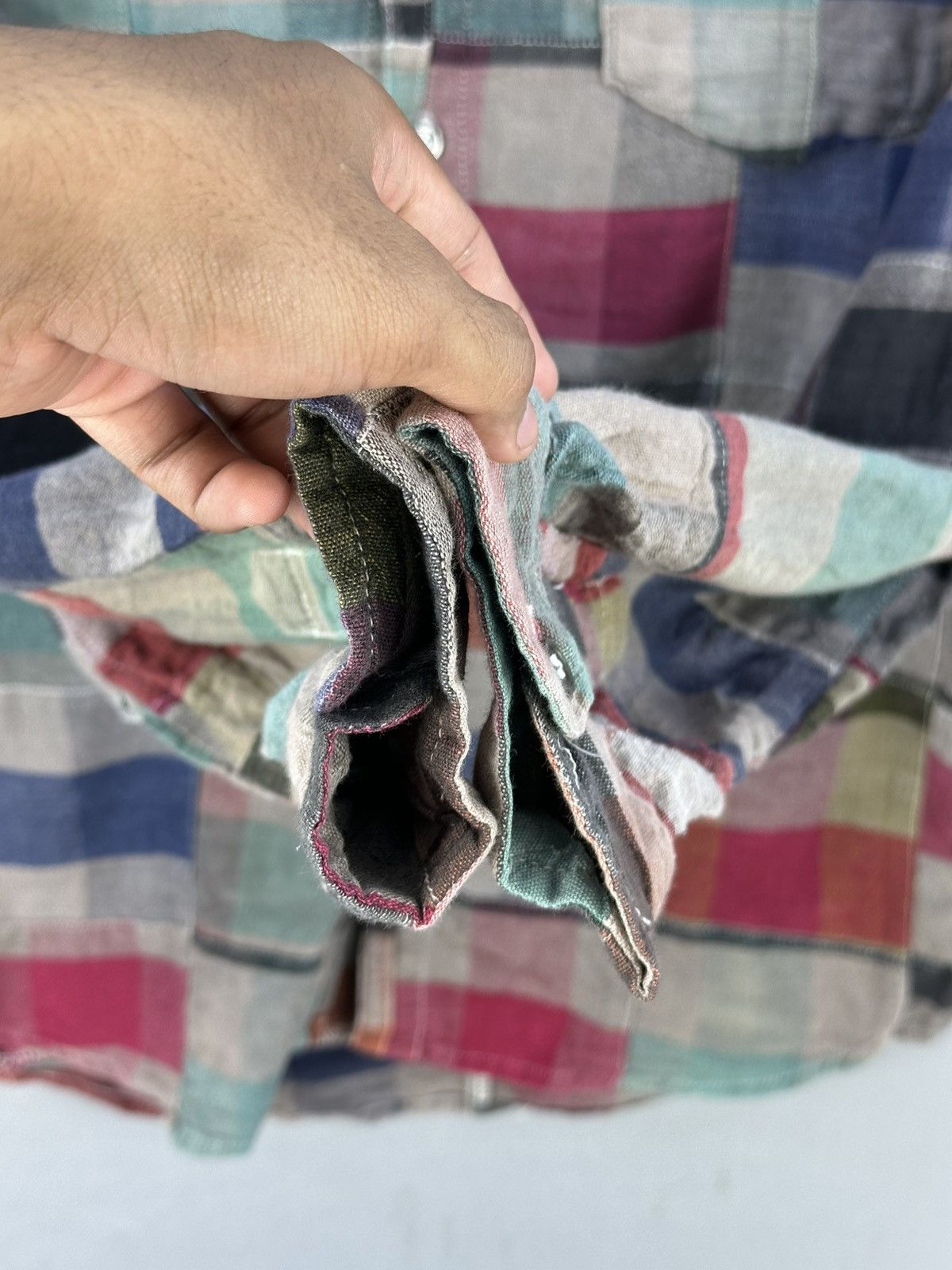 Japanese Brand Chiang Mai Deluxe Rare Patchwork Flannel Shirt Button Up Size US M / EU 48-50 / 2 - 11 Thumbnail