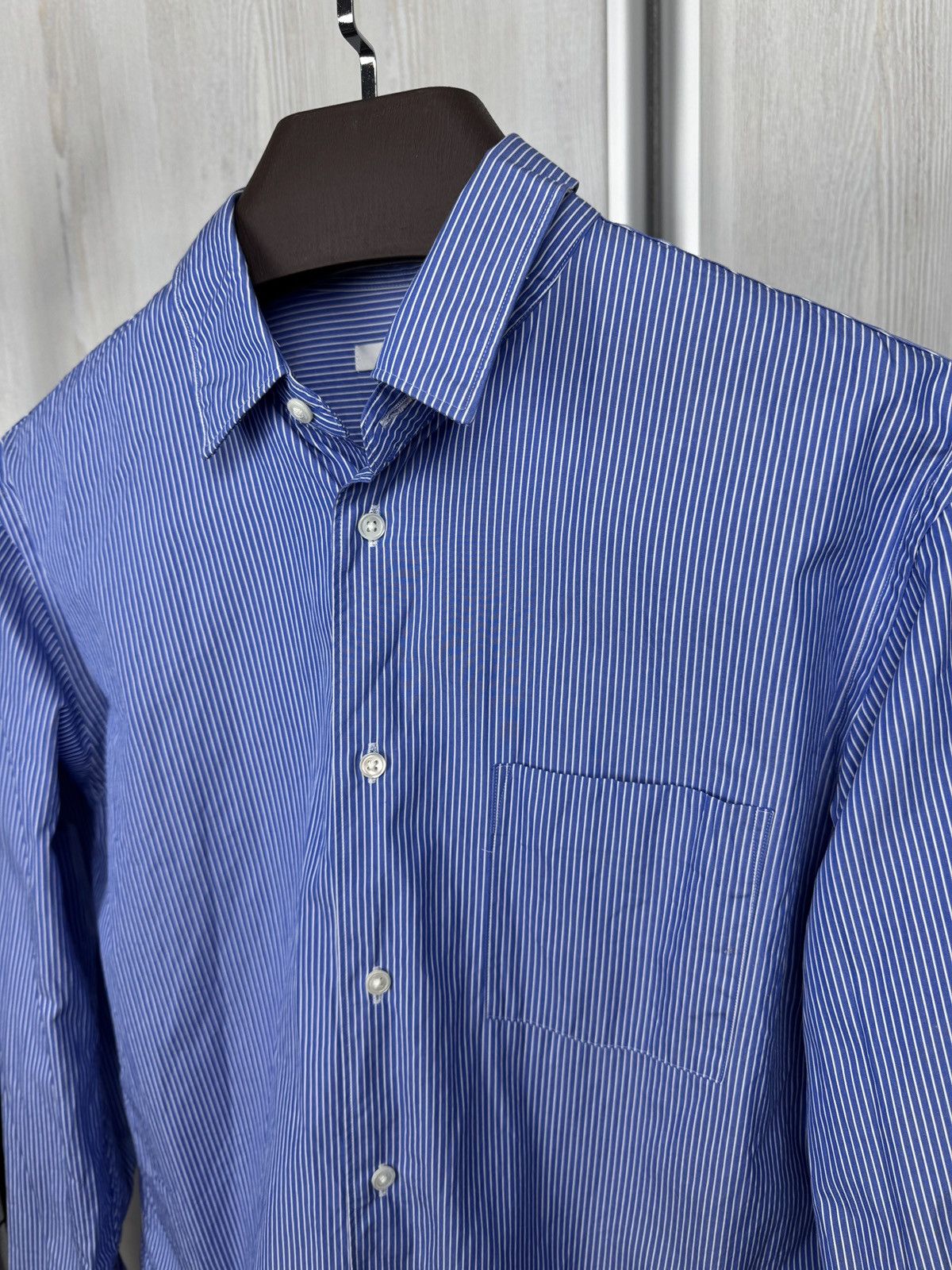 Jil Sander × Uniqlo Uniqlo x Jil Sander blue striped long sleeve shirt Size US XS / EU 42 / 0 - 4 Thumbnail