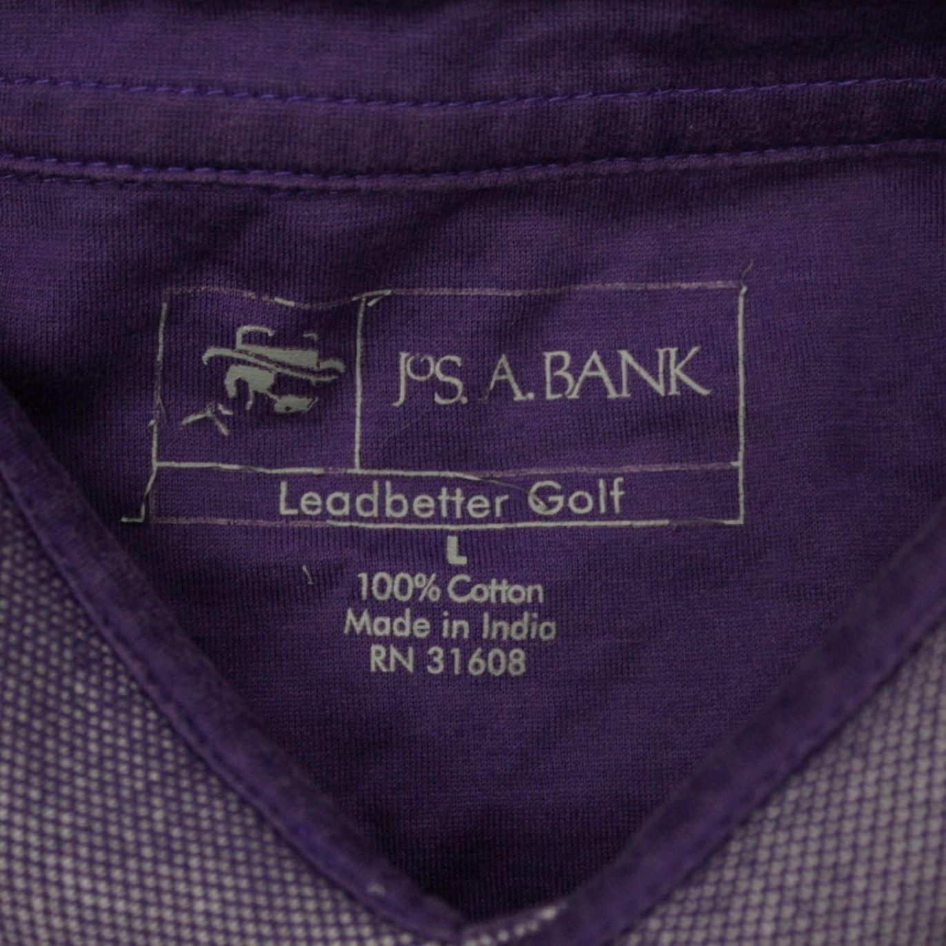 Jos. A. Bank Jos. A. Bank Leadbetter Golf Polo Shirt Mens Large Purple 100% Cotton S/S Pullover Size US L / EU 52-54 / 3 - 7 Thumbnail
