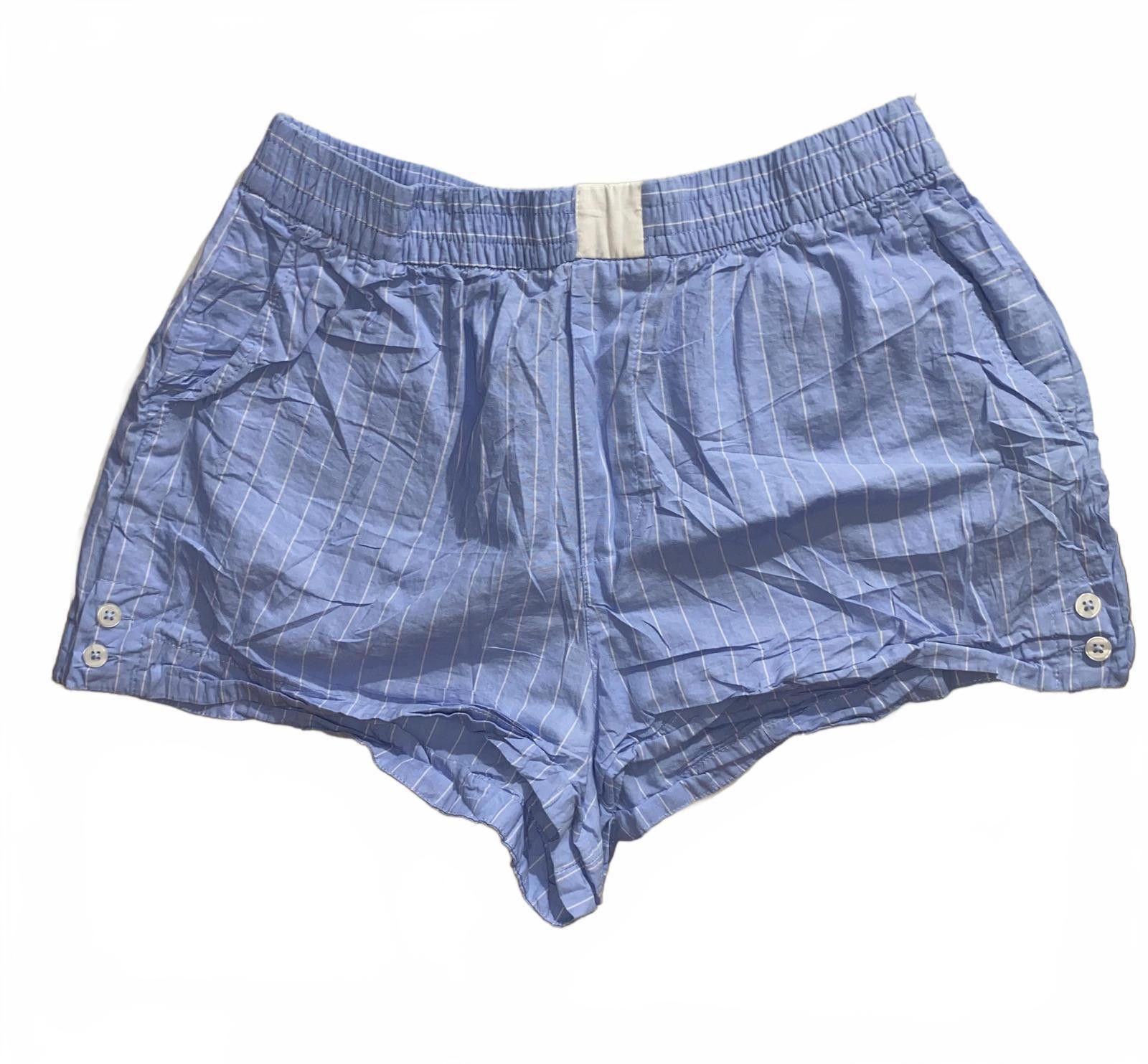 Zara Zara Blue Pinstripe Boxer Shorts Small Loungewear Vintage Size 28" / US 6 / IT 42 - 1 Thumbnail