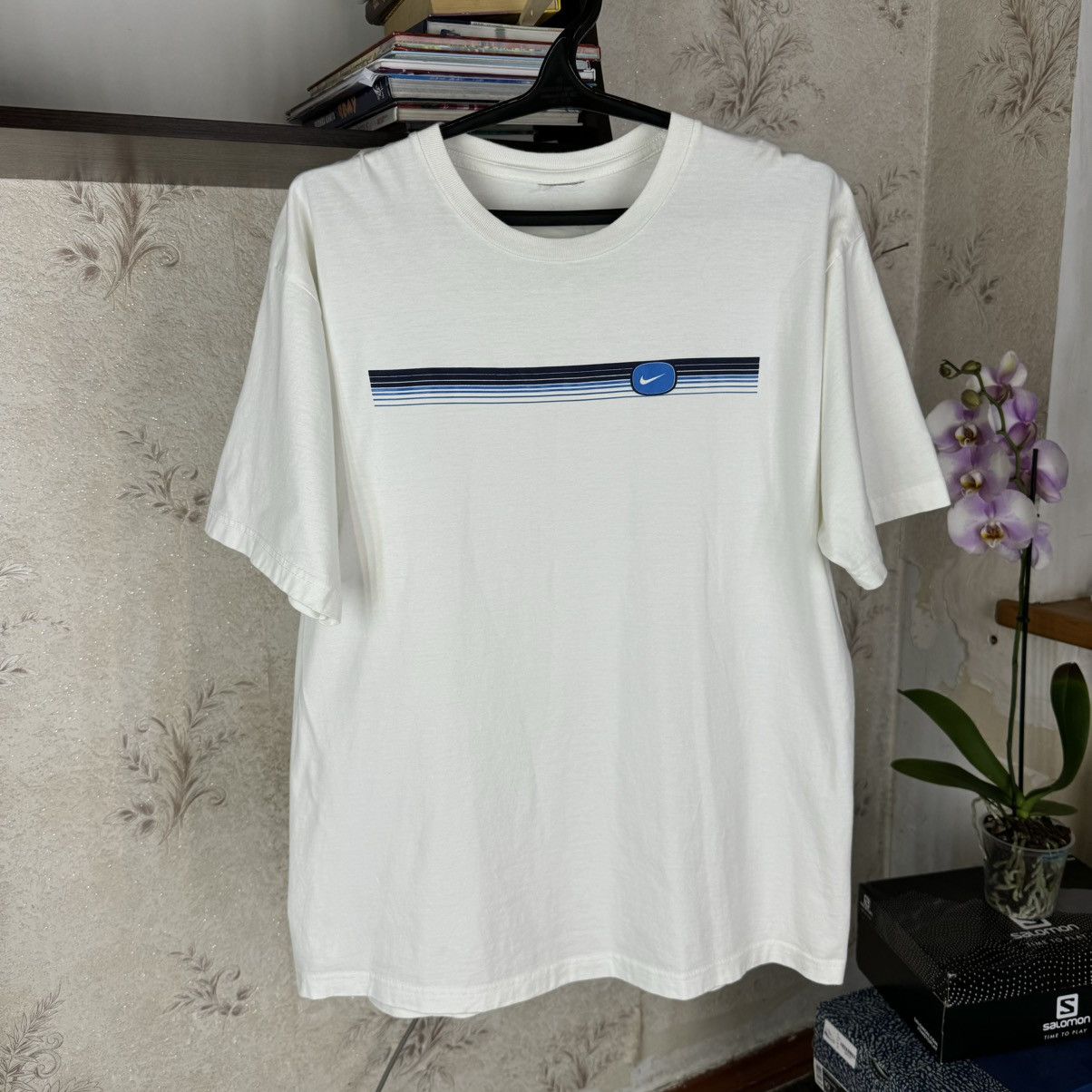 Nike × Vintage Vintage 00s Nike T shirt Centre Logo Tn Drill White XL Mens Size US XL / EU 56 / 4 - 3 Thumbnail