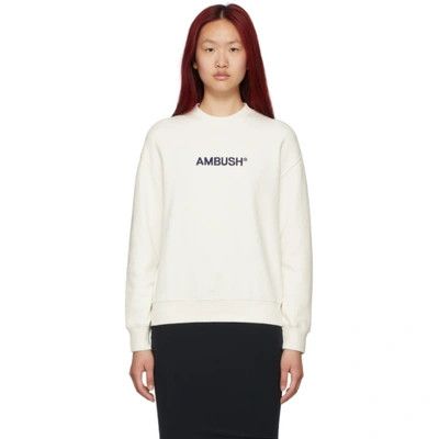 Ambush Design o1mle0424 Regular Fit Crewneck Sweatshirt in White Size XS / US 0-2 / IT 36-38 - 2 Thumbnail