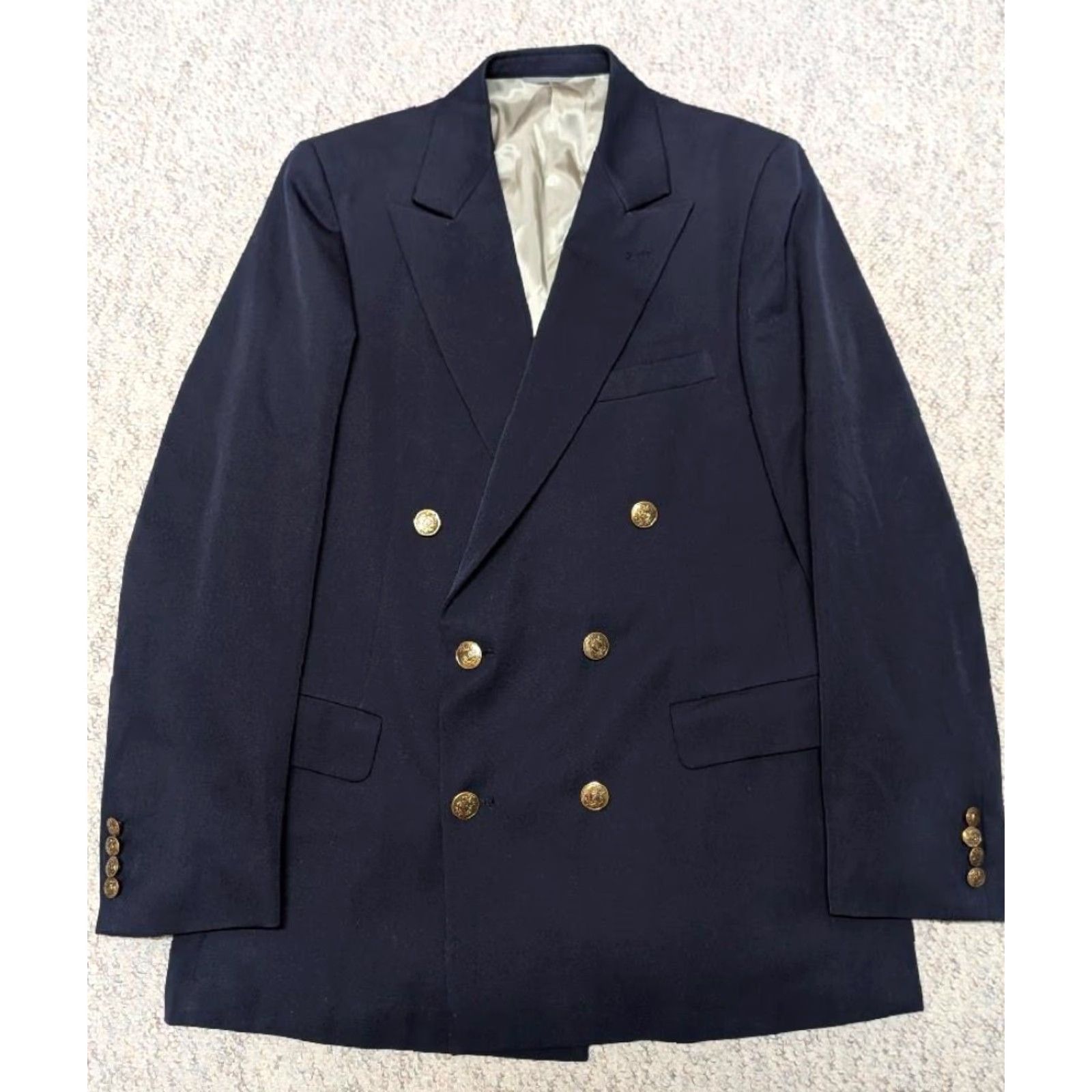 Kilgour VINTAGE Kilgour French & Stanbury blazer BLUE 40L WOOL double-breasted Men blazer US made Size 40R - 5 Thumbnail