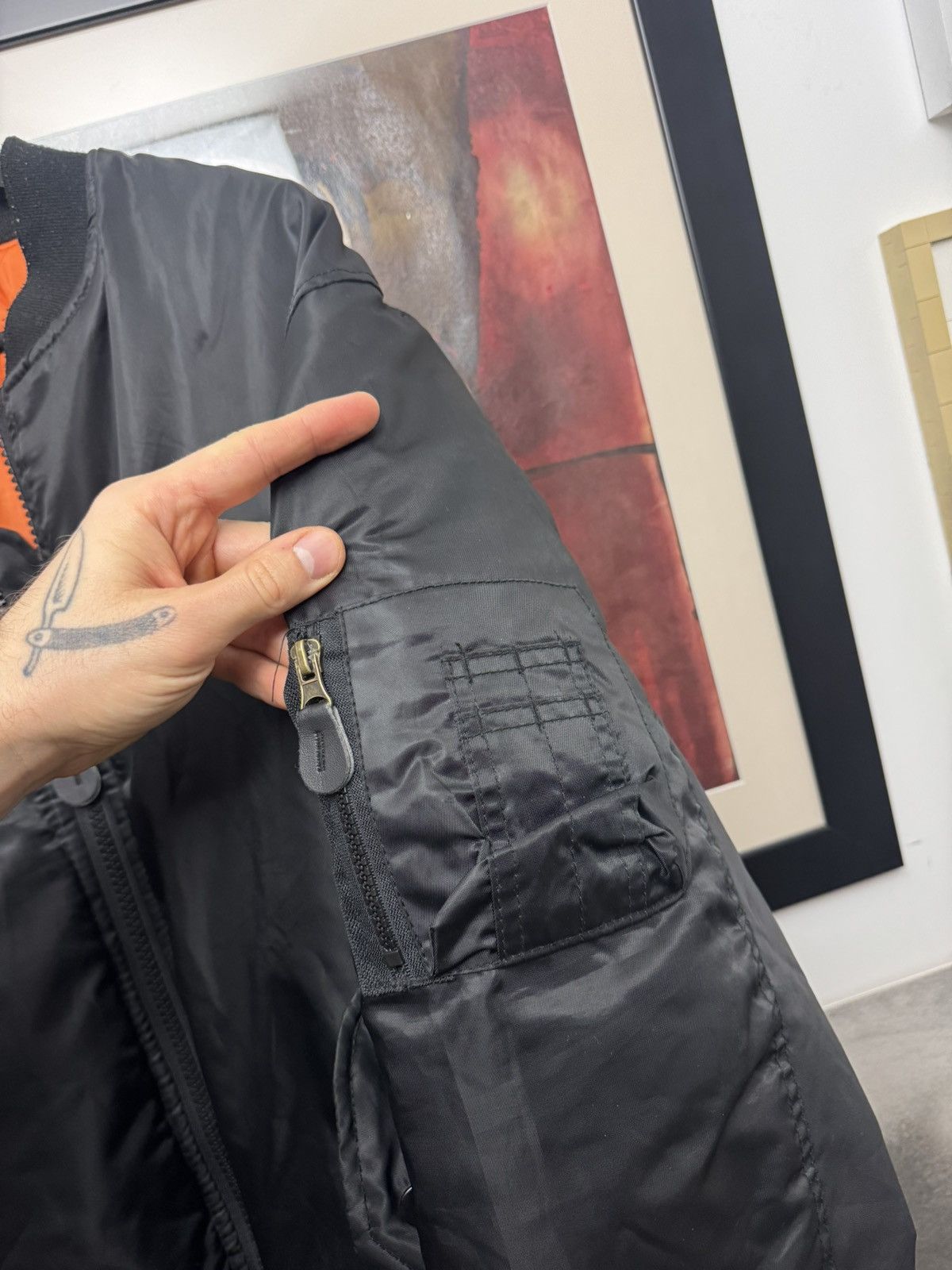 Vintage Ma1 Flyer Black Vintage Nylon Bomber Jacket BoxyFit Oversize Size US L / EU 52-54 / 3 - 5 Thumbnail