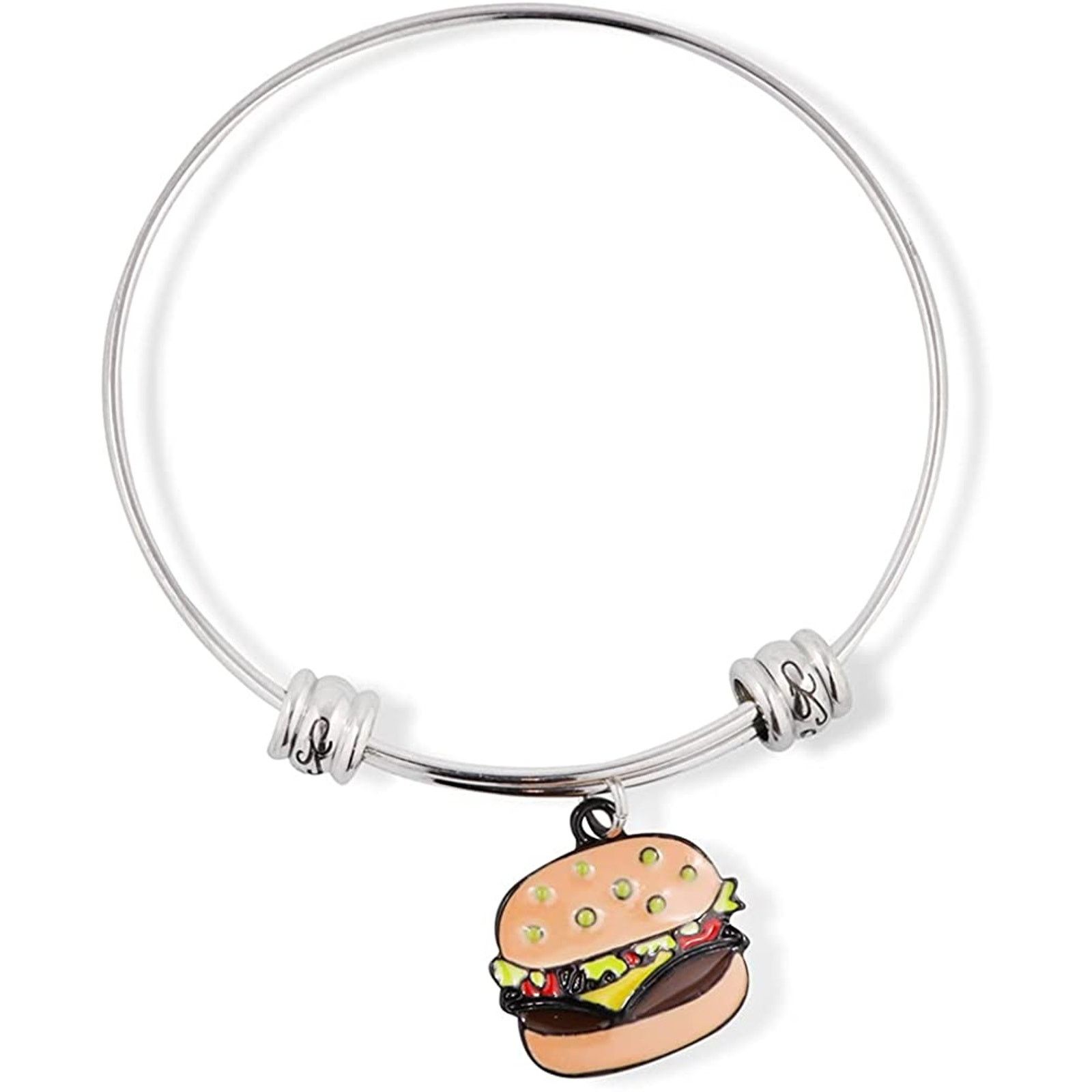 & Other Stories Hamburger Bracelet | Coloured Enamel Fancy Charm Bangle Size ONE SIZE - 1 Thumbnail
