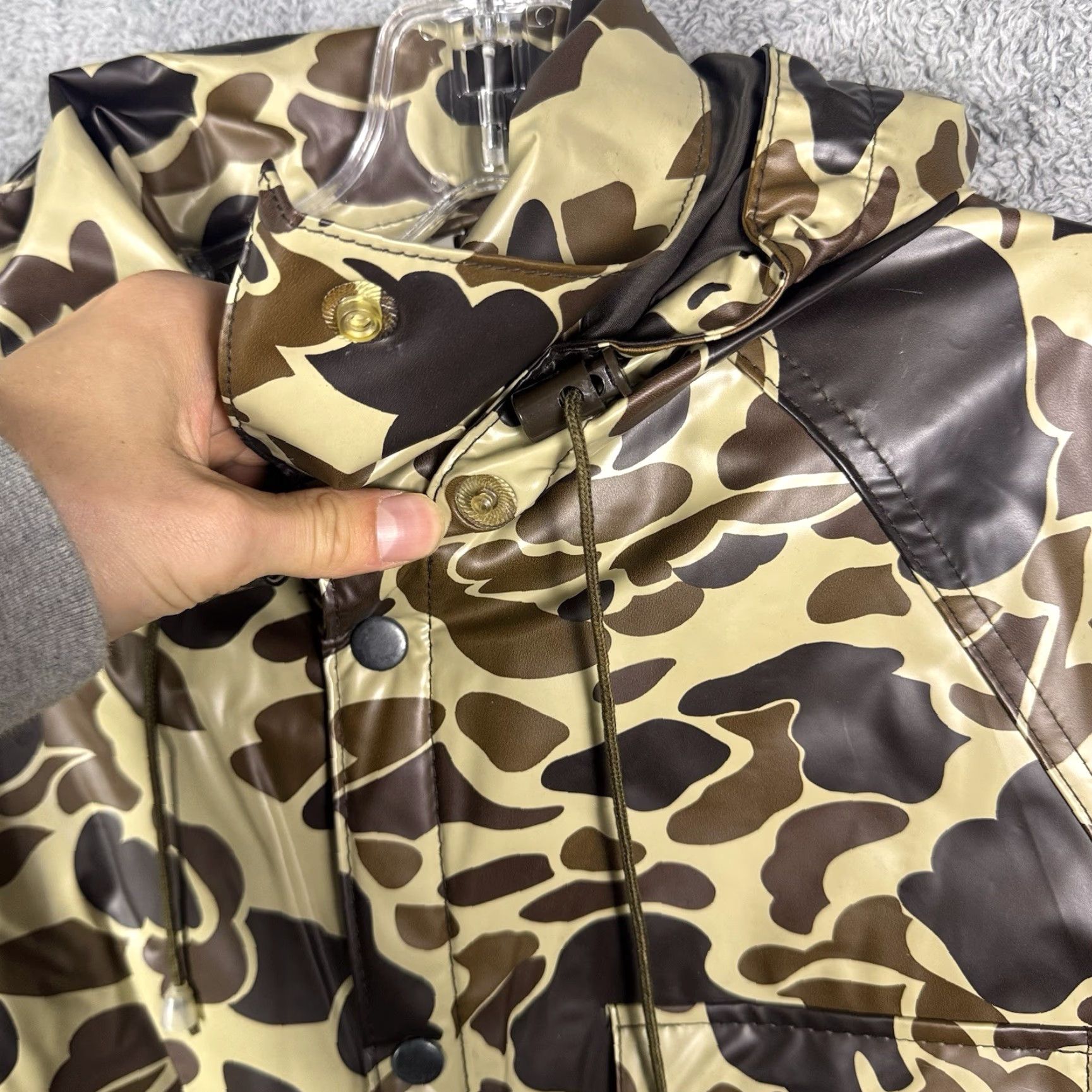 AMO VINTAGE Duck Bay Jacket Mens M Frog Camo Field Hunting Quilted Hood Cargo Chore Jacket Size US M / EU 48-50 / 2 - 5 Thumbnail