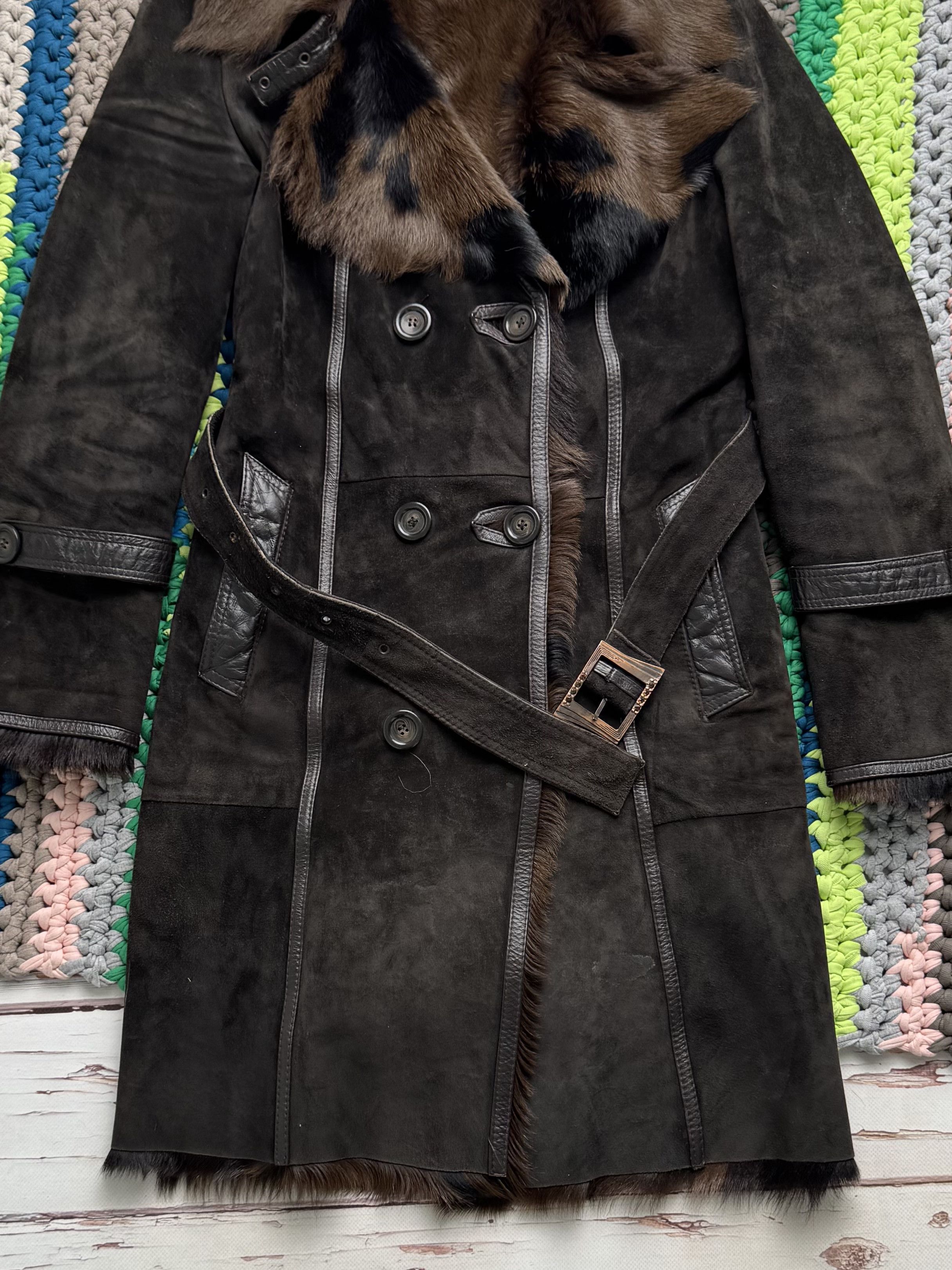 Vintage Vintage Real Leather&Fur Coat With Belt (D15)(D10) Size S / US 4 / IT 40 - 7 Thumbnail