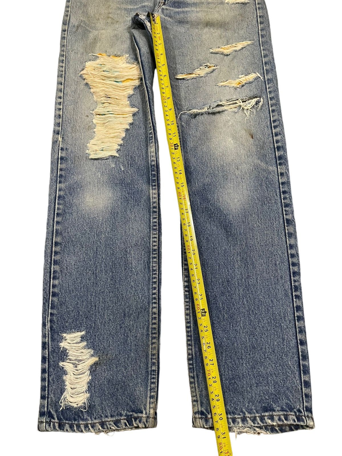 Levi's Vintage Levis 501 Blue Wash Destroyer Distressed Jeans Size US 30 / EU 46 - 12 Thumbnail