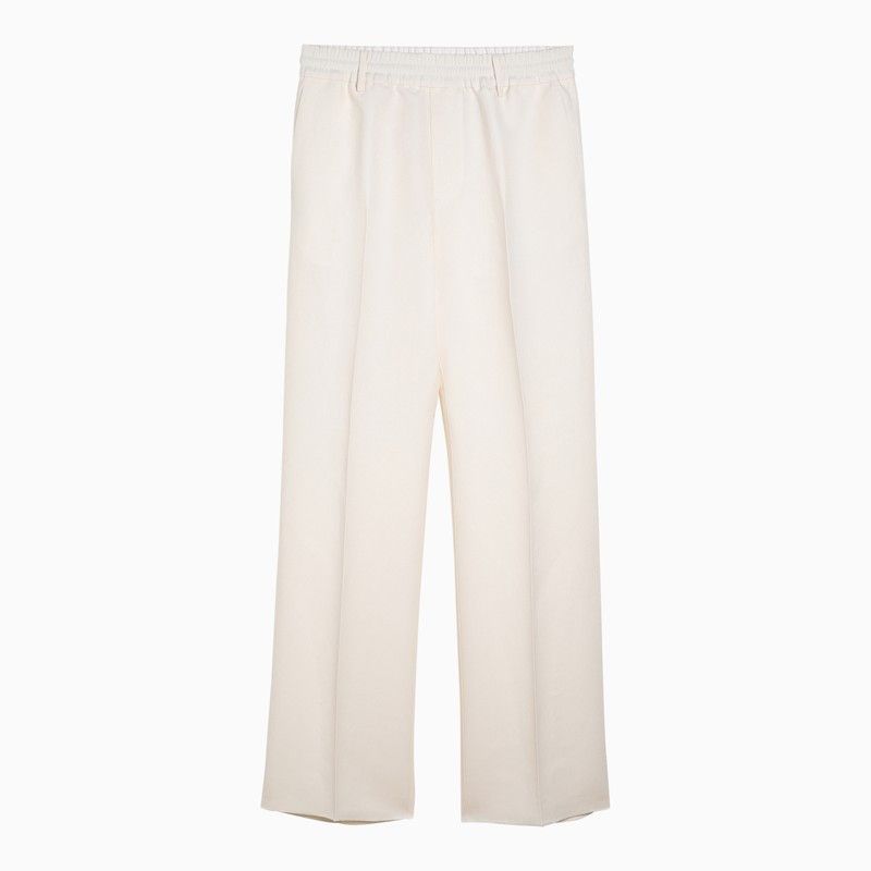 image of Burberry White Viscose Blend Trousers, Women's (Size 26)