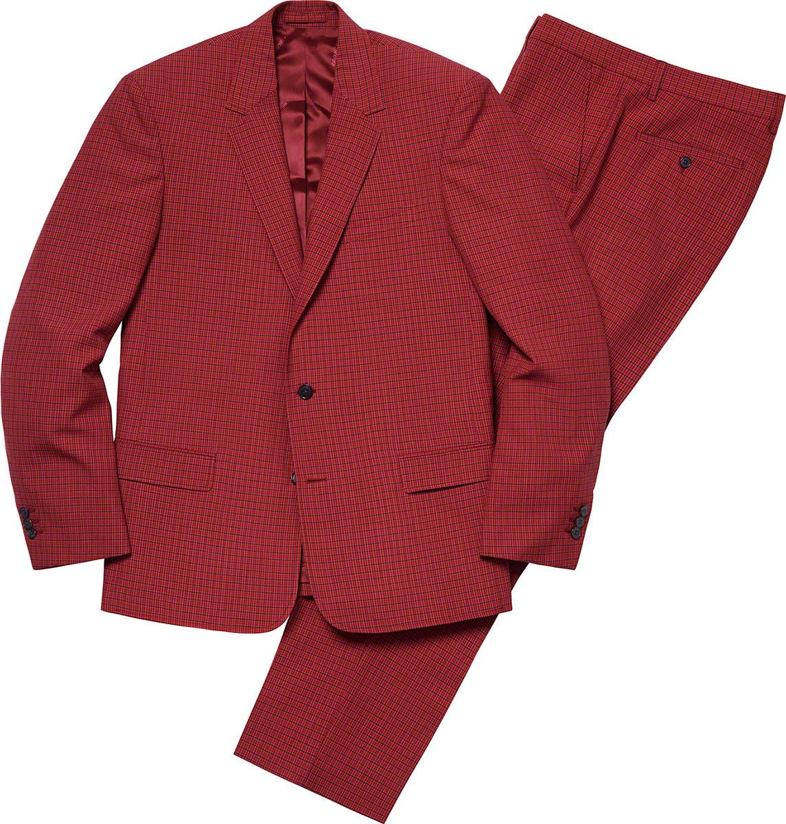 Supreme SS19 red plaid suit Size 38R - 9 Thumbnail