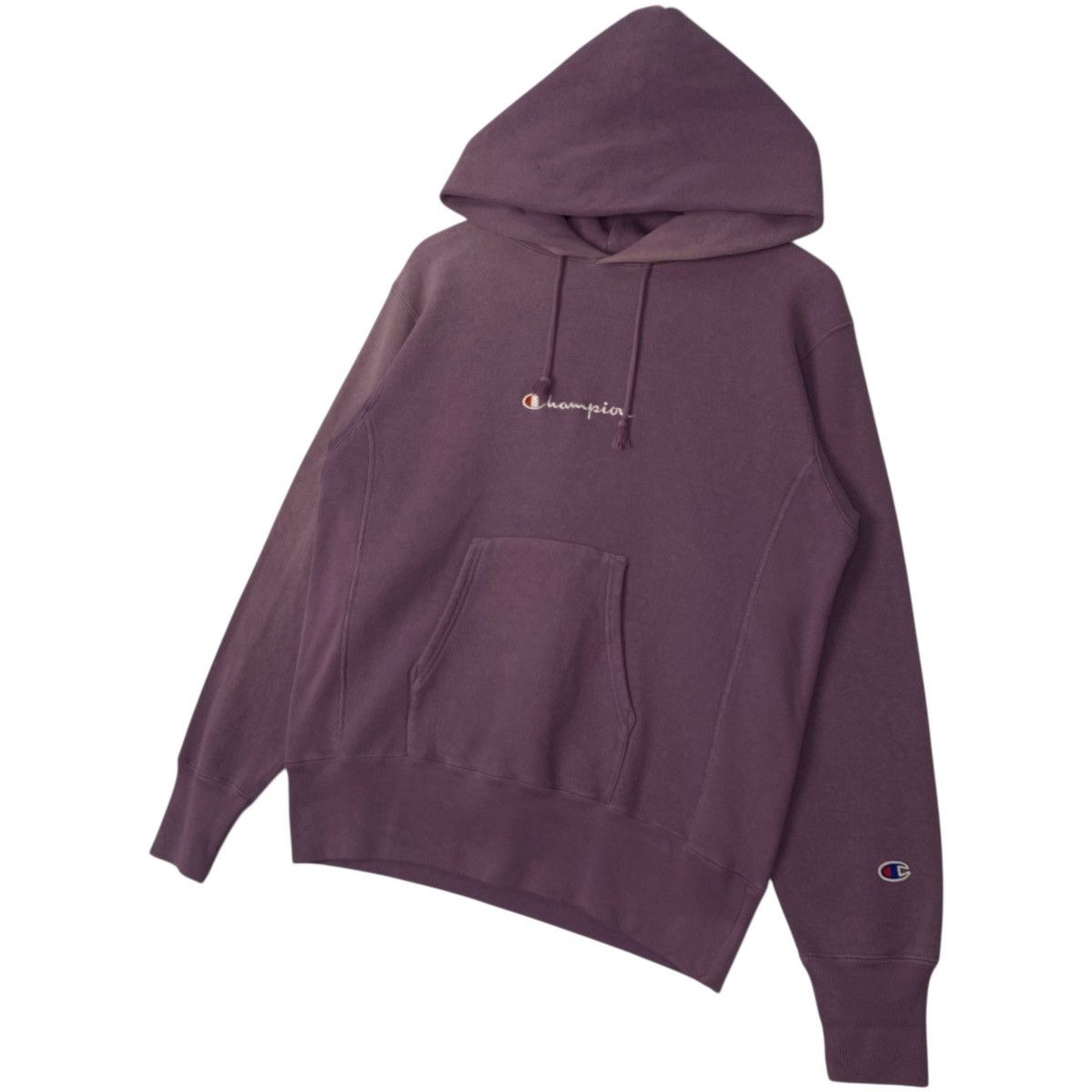 Vintage Vintage Champion Hoodie Sweater Sun Faded Maroon Embroidery Size US M / EU 48-50 / 2 - 2 Thumbnail