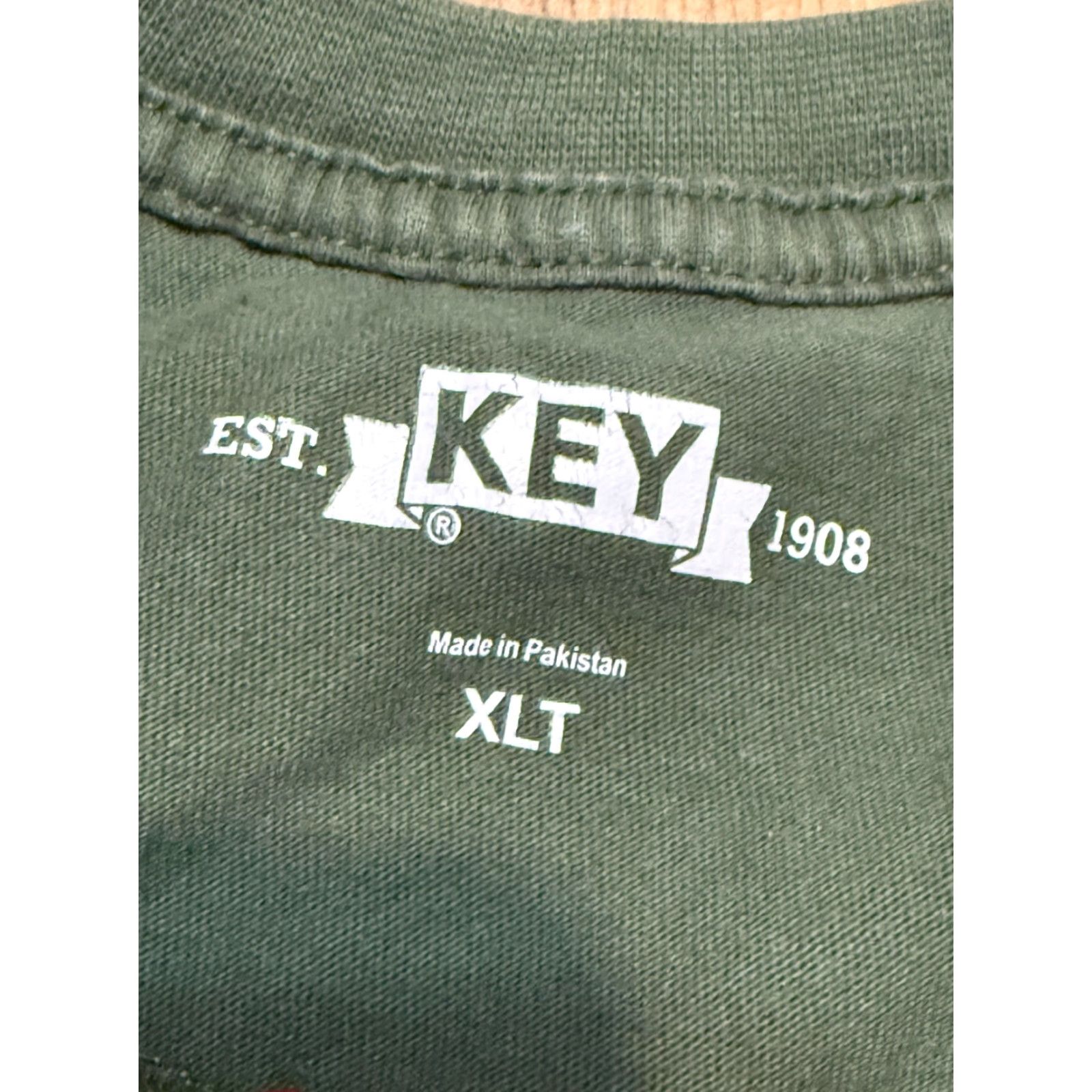 Vintage Key Shirt Mens XL Tall Green Long Sleeve Shirt 3/4 Button Pocket Tee Size US XL / EU 56 / 4 - 5 Thumbnail