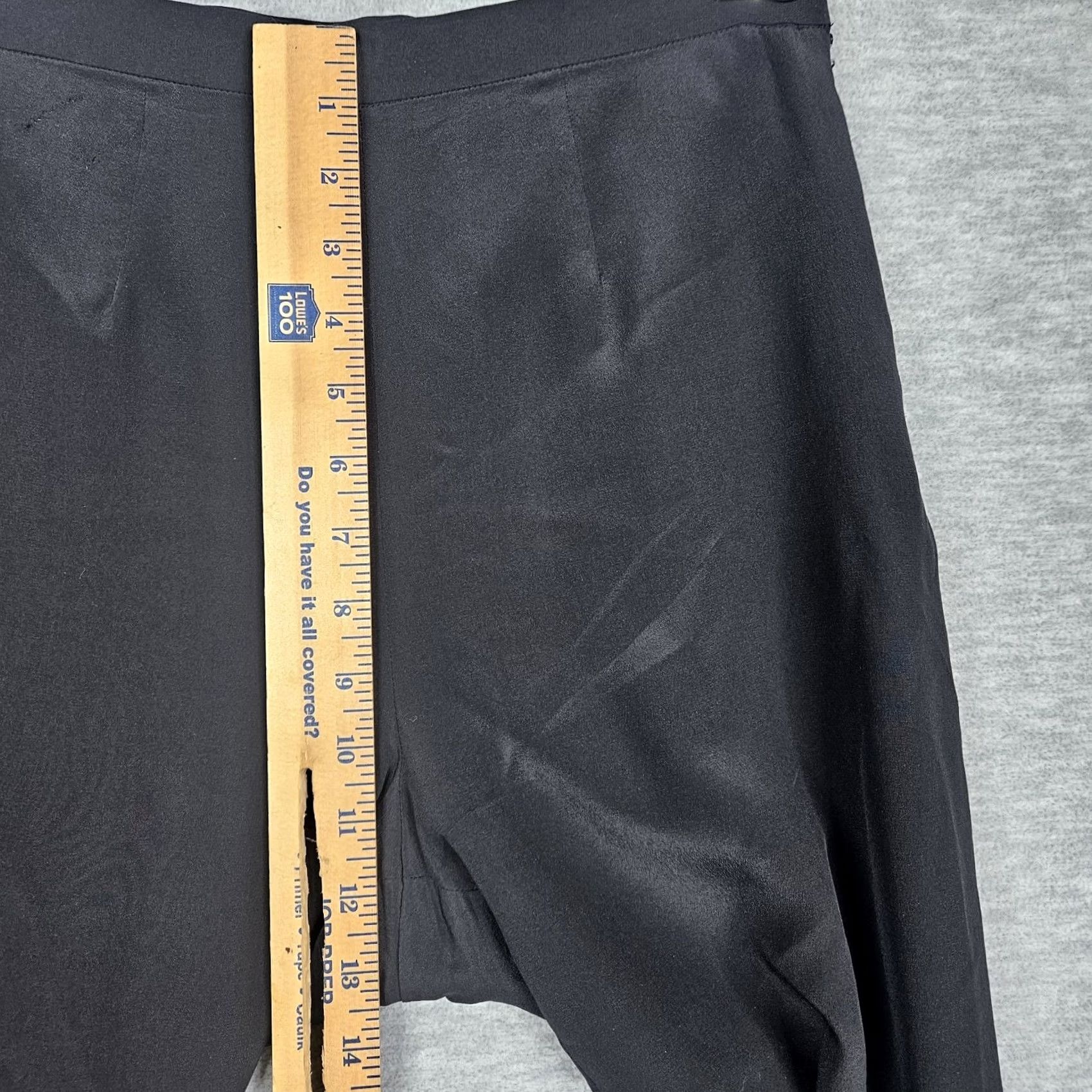 Vintage GANTOS Black 100% Silk Side Zipper Lining Pants Women's Size 8P Petite Size 30" / US 8 / IT 44 - 7 Thumbnail