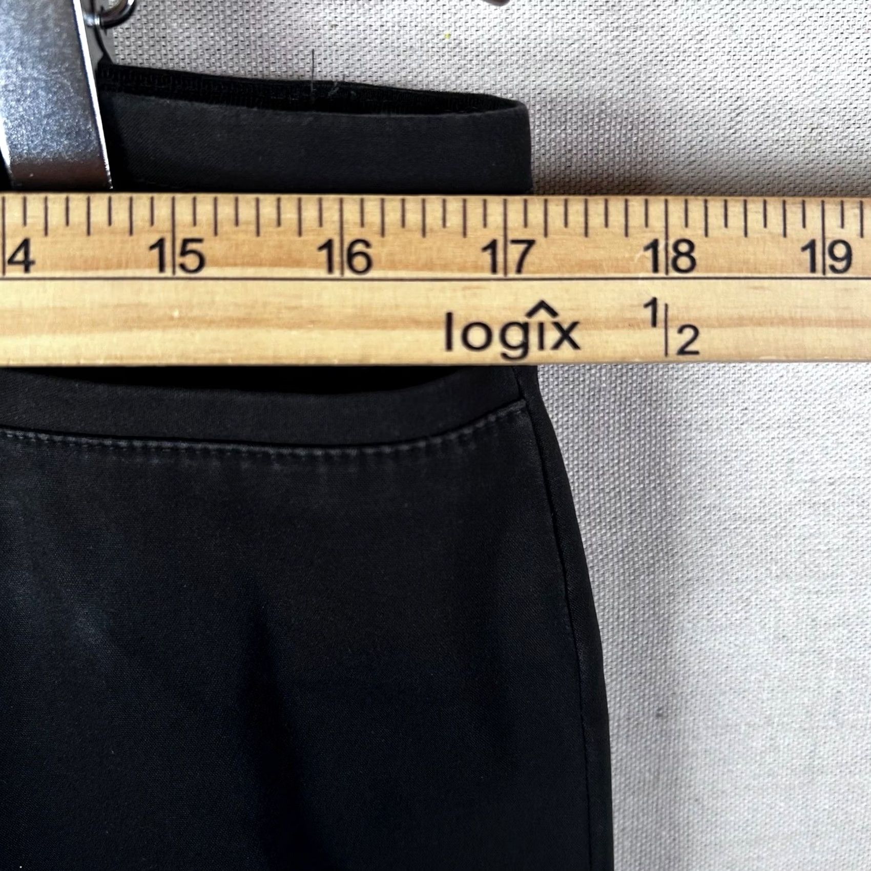 Karl Lagerfeld Karl Lagerfeld Paris Womens Black Dress Pants Trousers 10 Tall Classic Flat Front Pockets Logo Straight Leg Dress Pants Womens Great for Workwear Size 32" / US 10 / IT 46 - 6 Thumbnail