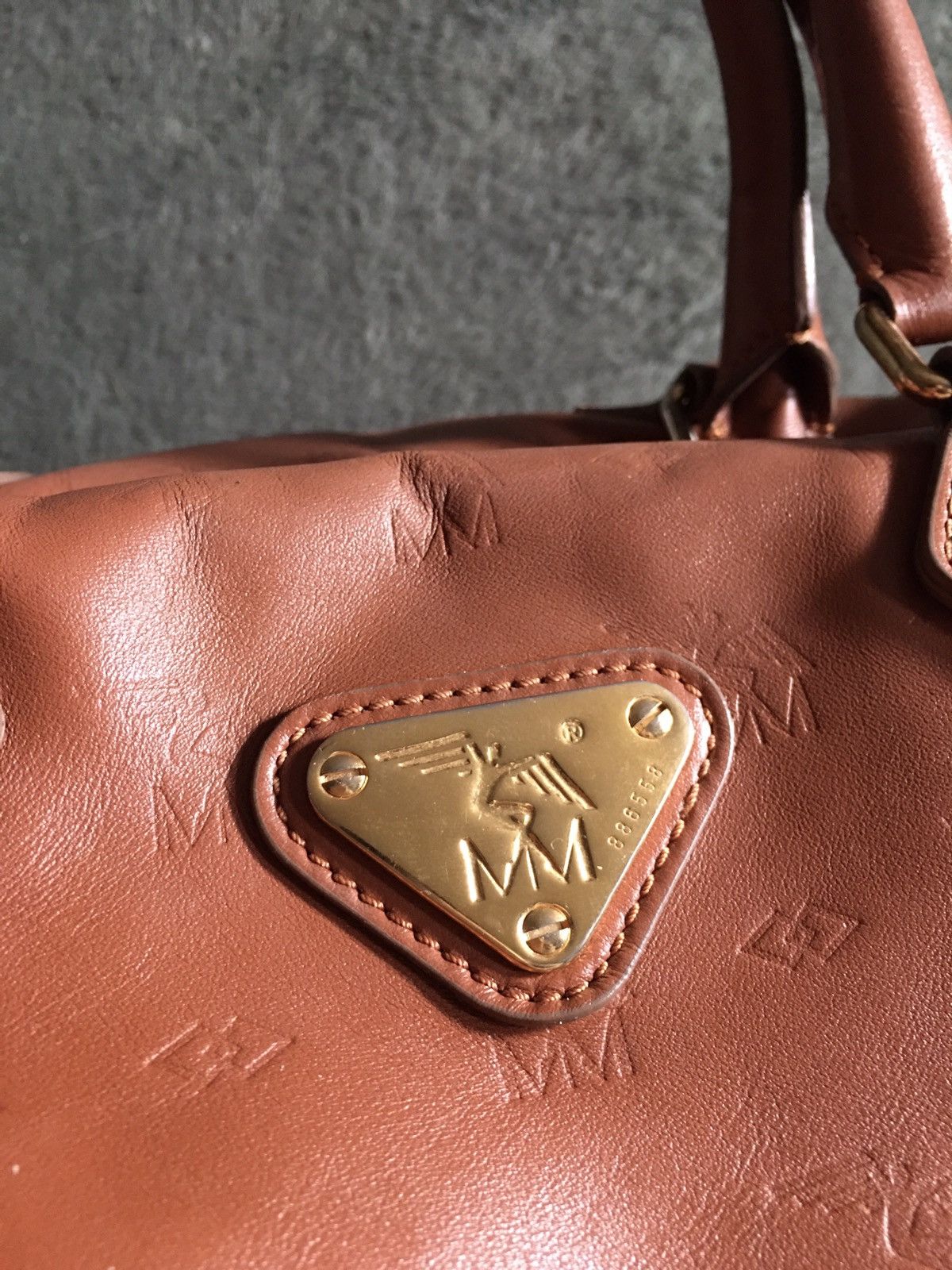 Vintage Maison Mollerus Leather Monogram Vintage Handbag Should Bag Size ONE SIZE - 3 Thumbnail