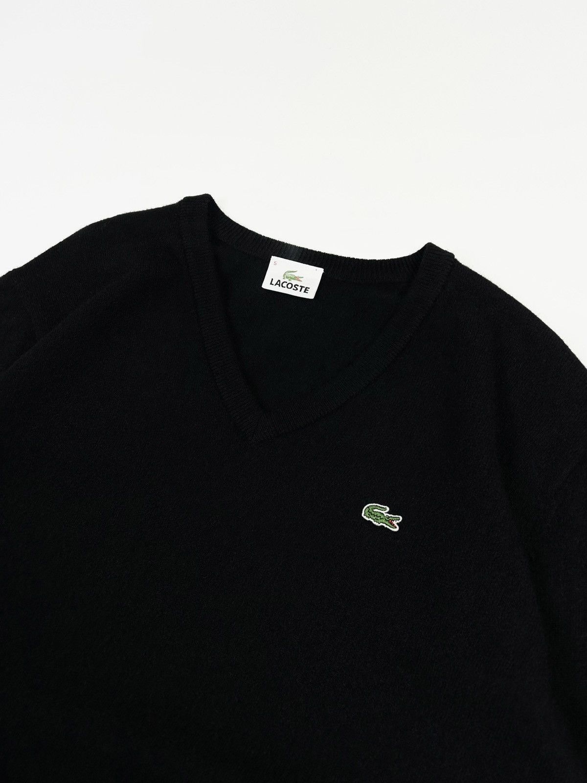 Lacoste × Vintage × Yves Saint Laurent Lacoste wool vintage 90s knit sweater retro v-neck Size US M / EU 48-50 / 2 - 4 Thumbnail