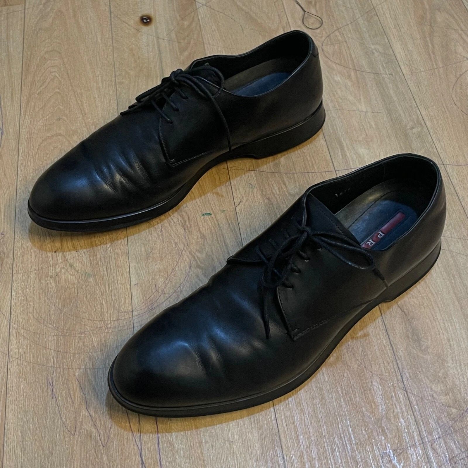 Prada PRADA Shoes Dress Derby Low Top Lace Up black made in italy Size US 8 / EU 41 - 3 Thumbnail