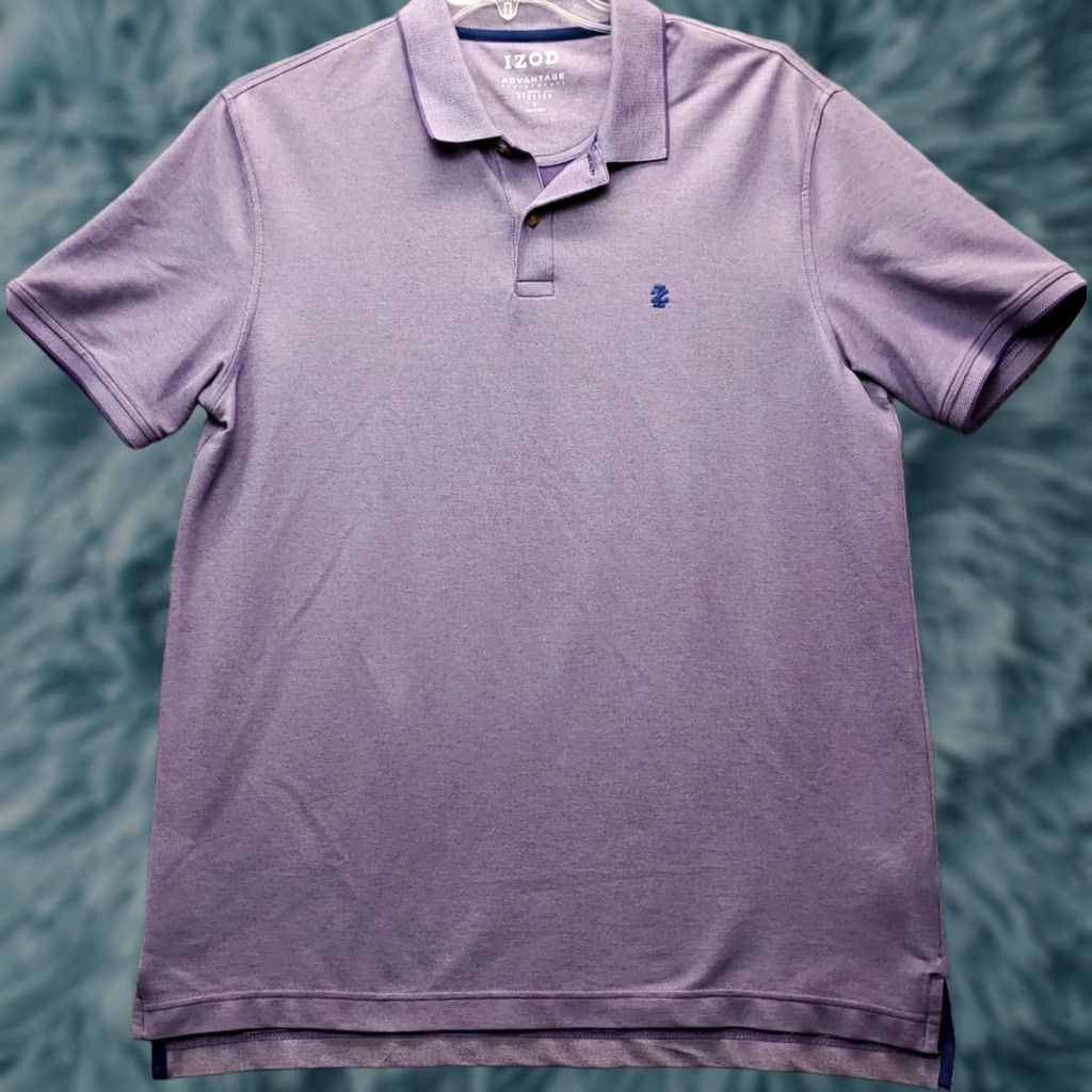 Izod IZOD Polo Shirt Mens L Purple Advantage Performance Natural Stretch Collared Polo Size US L / EU 52-54 / 3 - 1 Thumbnail