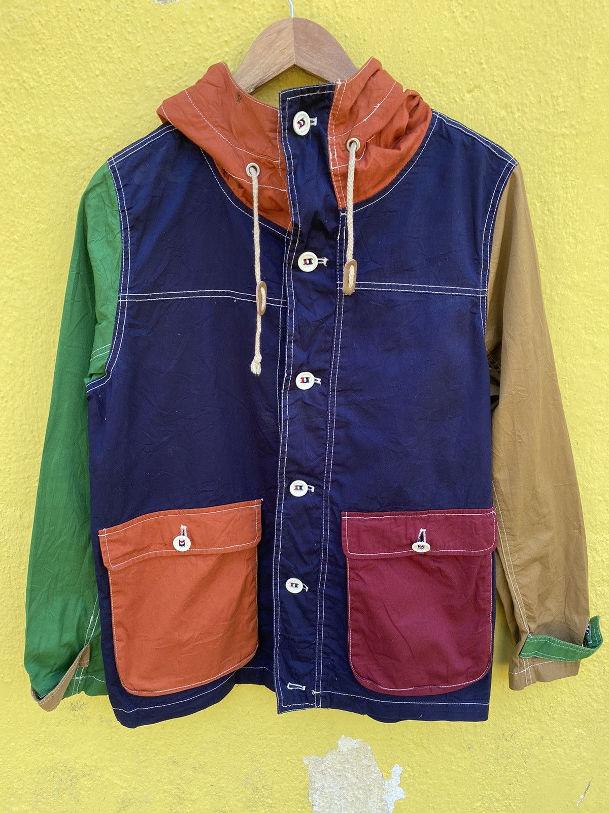 Japanese Brand Japanese brand X oval dice multicolor button jacket hoodie Size US L / EU 52-54 / 3 - 7 Thumbnail