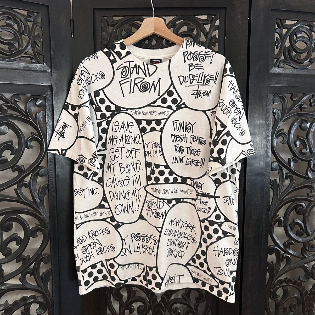 Stussy VTG Y2K Stussy Comic Bubble All Over Print Size US XL / EU 56 / 4 - 1 Thumbnail