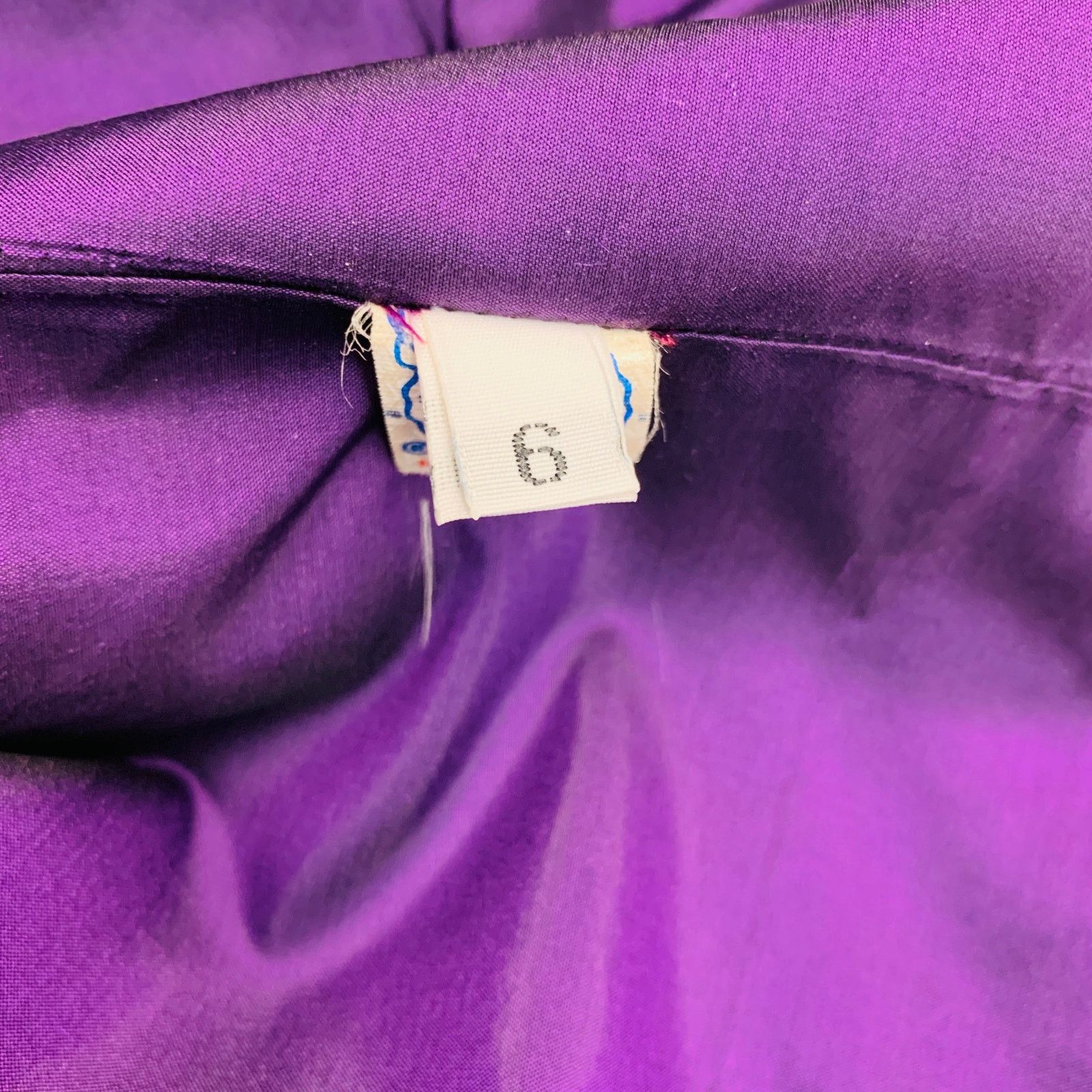 Geoffrey Beene GEOFFREY BEENE Size 6 Purple Silver Lace Below Knee Skirt Size 28" / US 6 / IT 42 - 6 Thumbnail