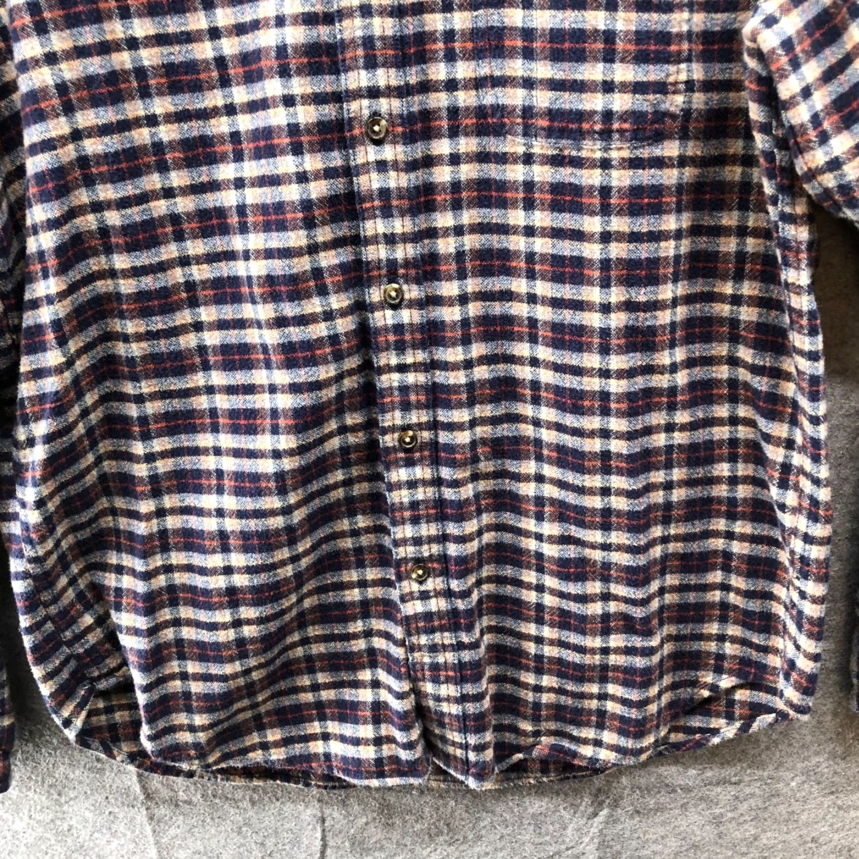 J.Crew J. Crew Flannel Shirt Mens L Elbow Patch Brown Blue Plaid Long Sleeve Shirt Mens L Brown Blue Plaid Shirt Size US L / EU 52-54 / 3 - 4 Thumbnail